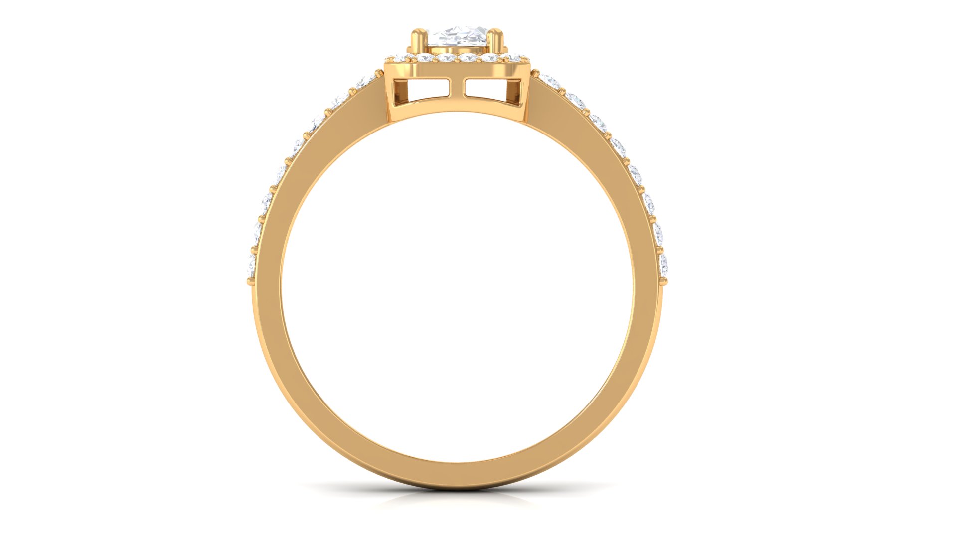 2 CT Oval and Round Cut Zircon Ring for Women, Classic Cubic Zirconia Engagement Ring in Gold, 14K Yellow Gold, US 3.50