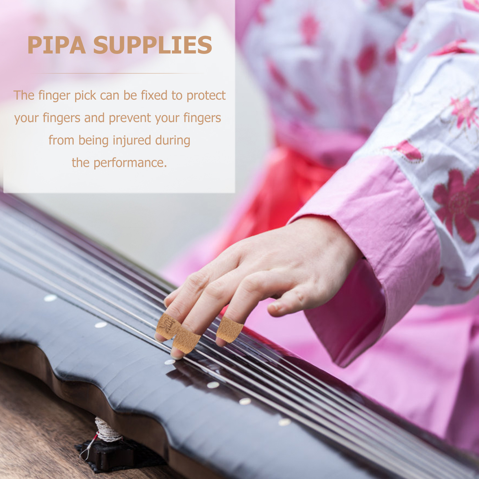 4Pcs Chinese Guzheng Nail Finger Protectors Nylon Finger Tips Guard Finger Pads Grips Finger Protectors Covers for Pipa Guitar Guzheng Learning
