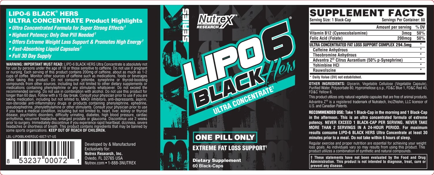 Nutrex Research LIPO 6 Black Hers Ultra Concentrate 60 Black-Caps