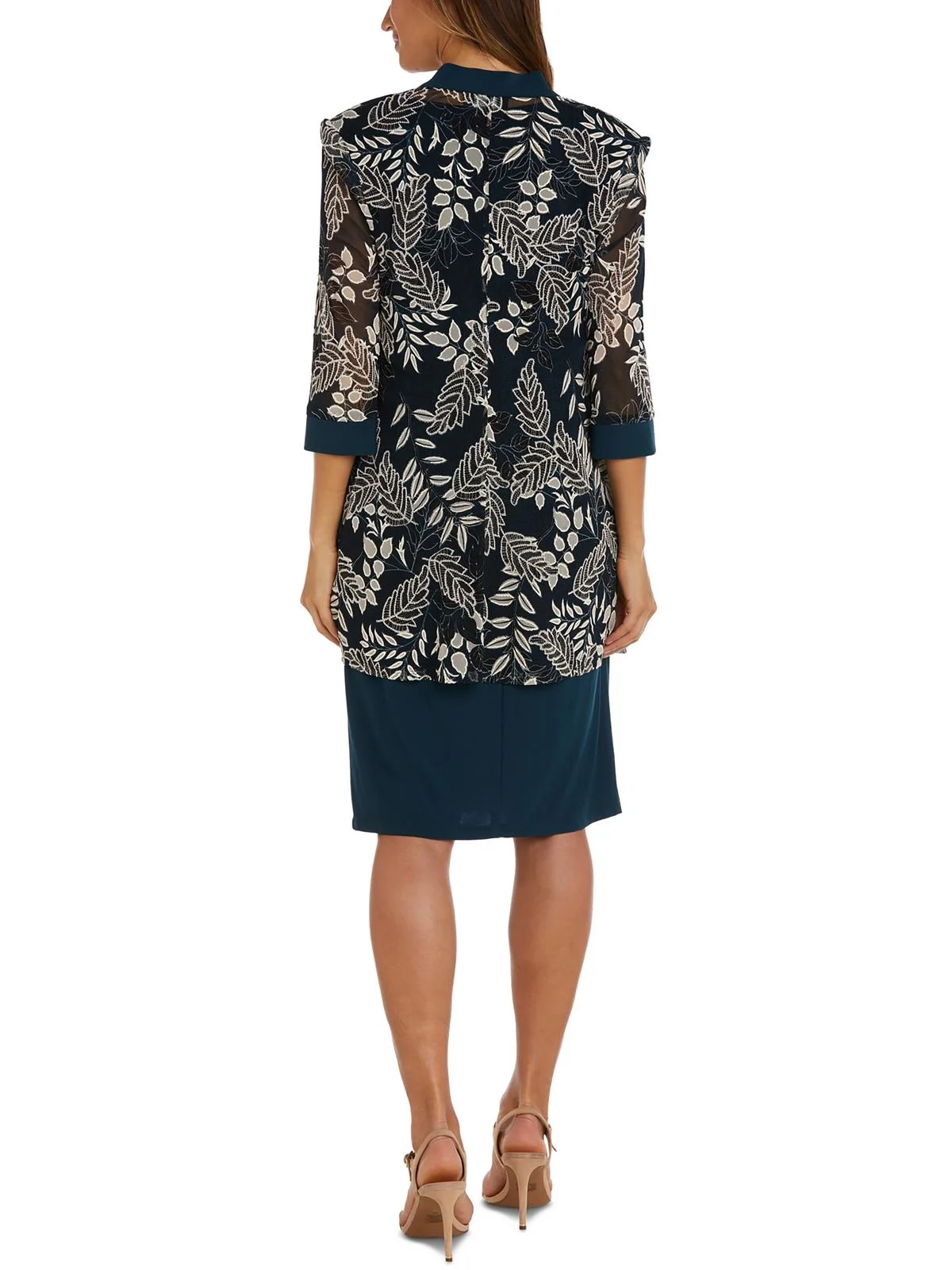 R&M Richards Womens Petites Jacket Above Knee Two Piece Dress