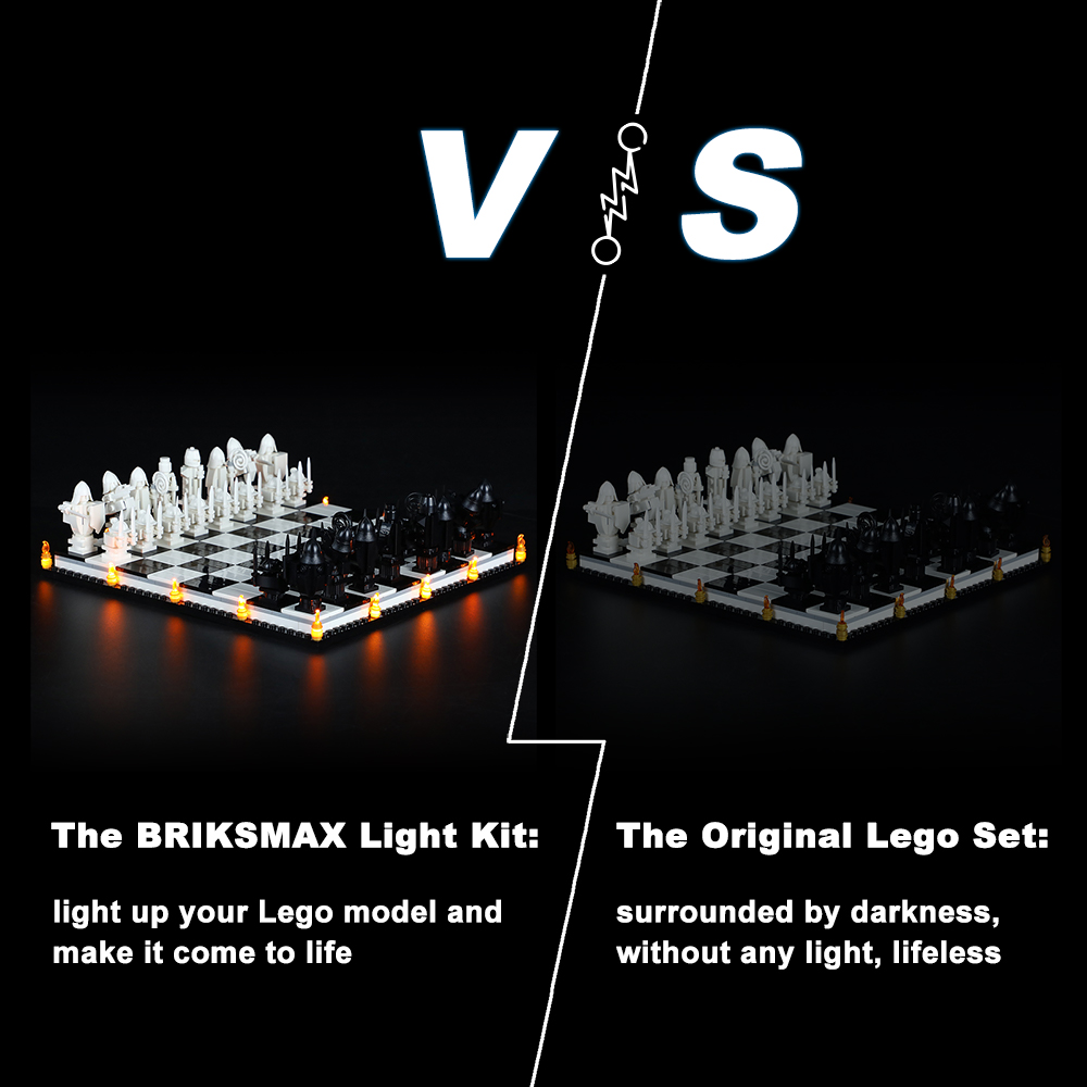 BRIKSMAX LED Lighting Kit for Legos Harry Potter Hogwarts Wizard's Chess 76392 Building Blocks Model (Not Include the Legos Set)
