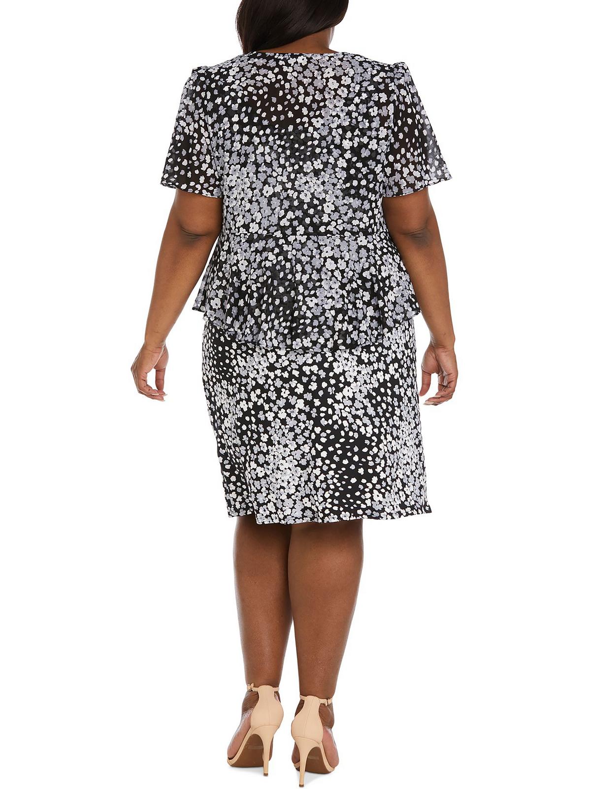 R&M Richards Womens Plus 2PC Light Weight Midi Dress