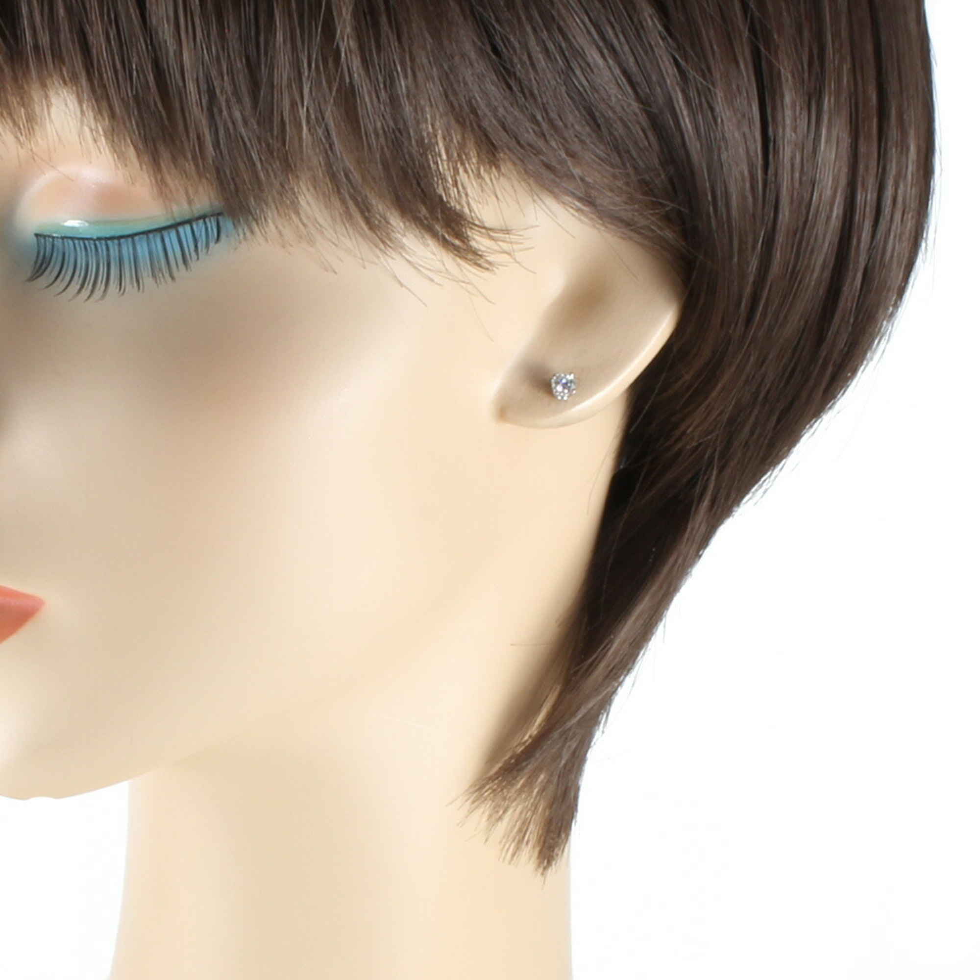 Pre-Owned Tiffany TIFFANY&Co. Solitaire Stud Earrings Pt950 Platinum Diamond Women's (Like New)