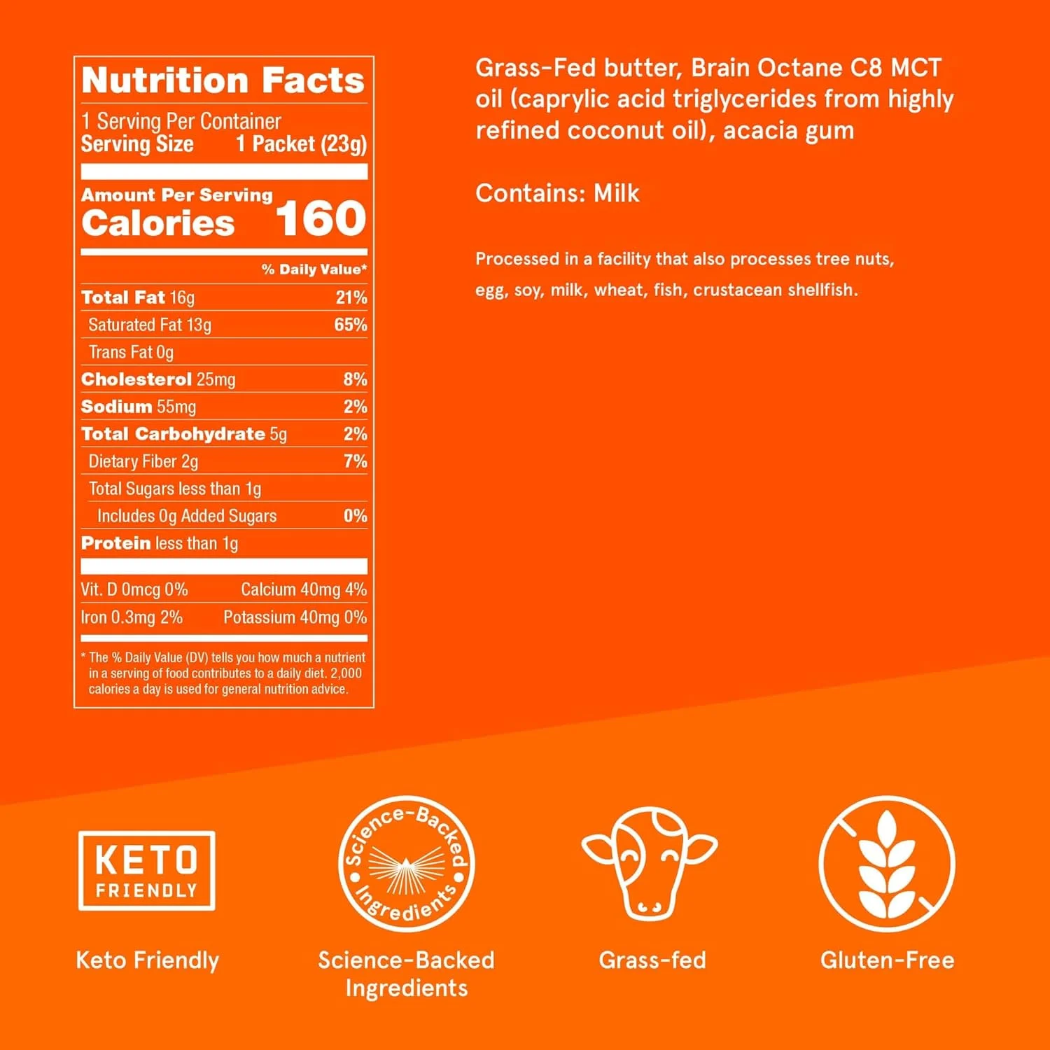 BulletProof InstaMix Grass Fed Butter and Brain Octane 14 Single Serve Packets