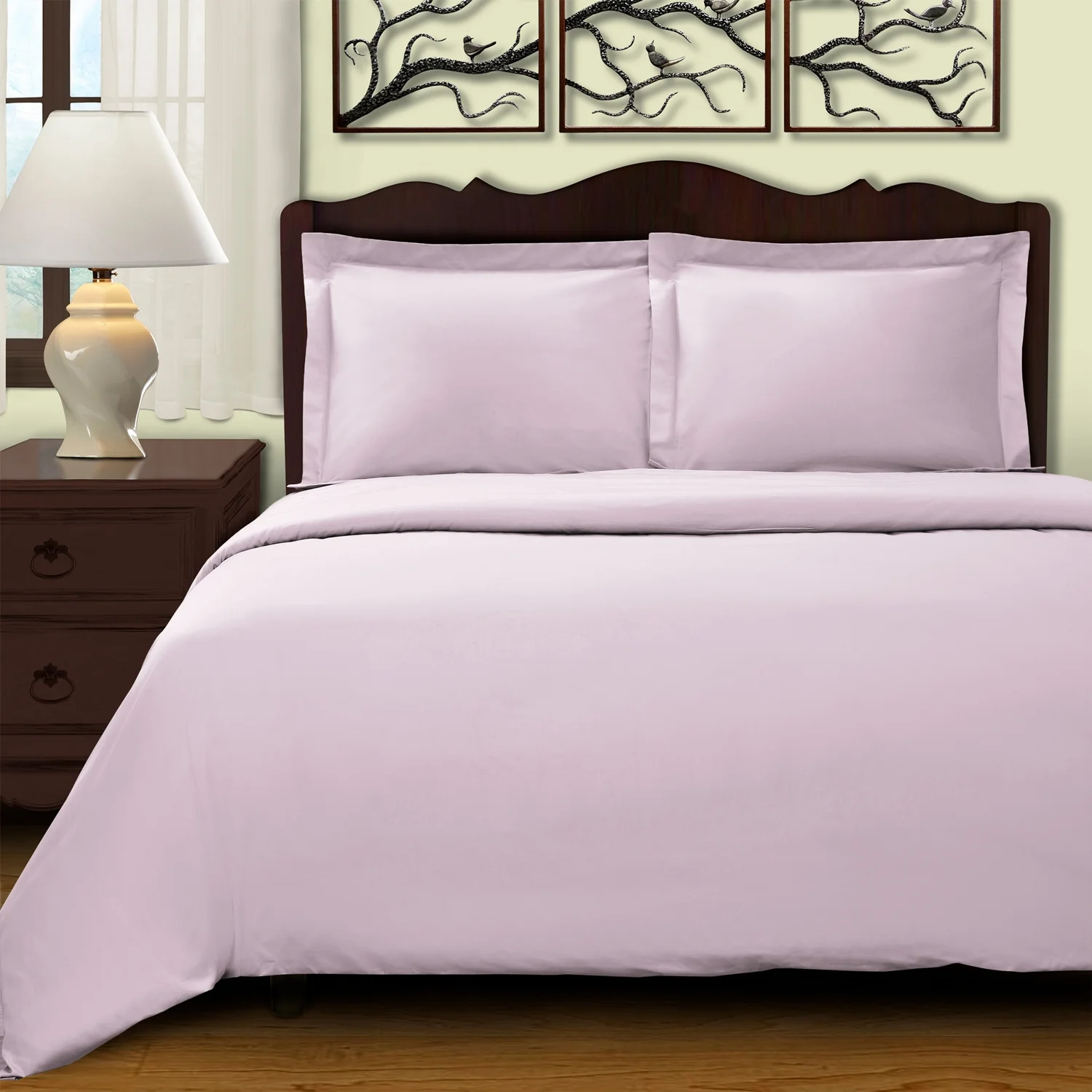 Superior Modern Lilac Egyptian Cotton Duvet Cover Set, Twin