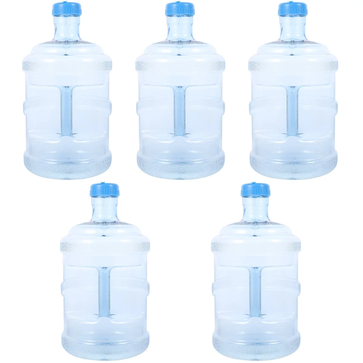 NUOLUX 5pcs 5 Liters of Water Bottle Mineral Water Bottle Portable PC Bucket with Handle Portable for Car Carrying (5L)