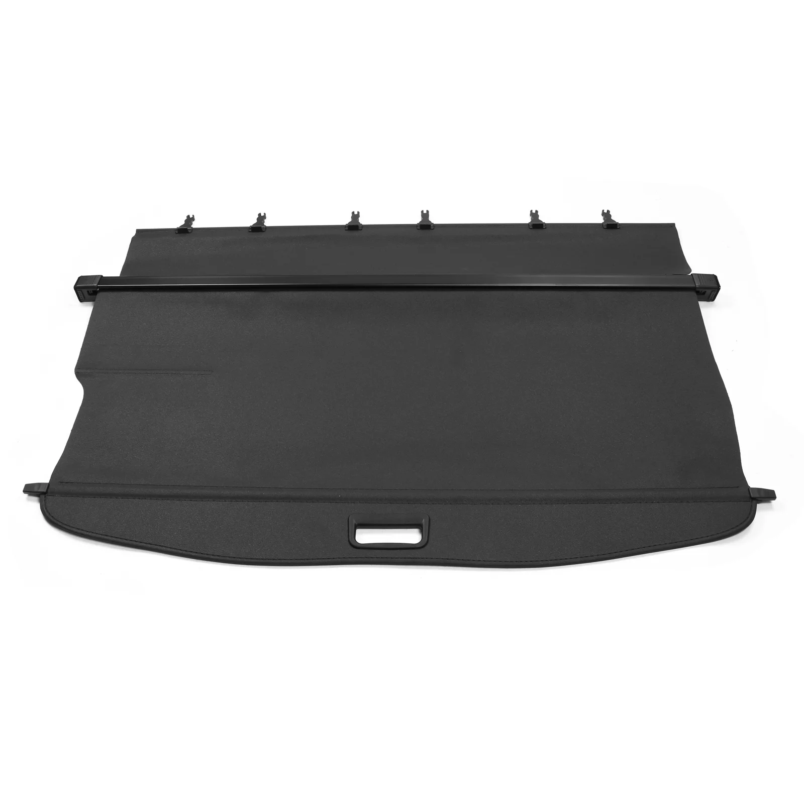 Ikon Motorsports Cargo Cover Compatible With 2014-2018 Subaru Forester (Only Fit Automatic Rear Gate) PVC & Aluminum Rod Black Security Rear Trunk Cover Security Retractable Shield