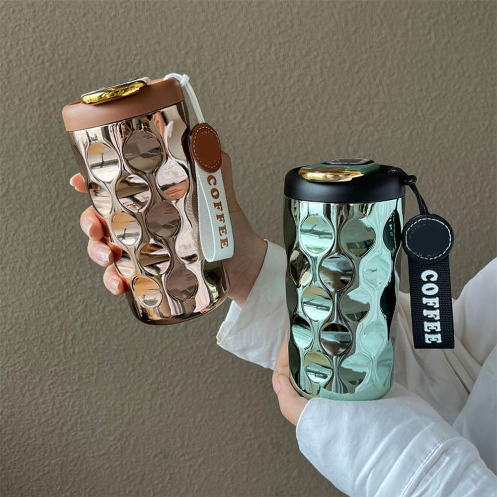 Tealier Smart Coffee Thermos, Coffee Thermos with Temperature Display, 450ml Large Capacity Coffee Cups, Portable LED Temperature Display Thermos Water