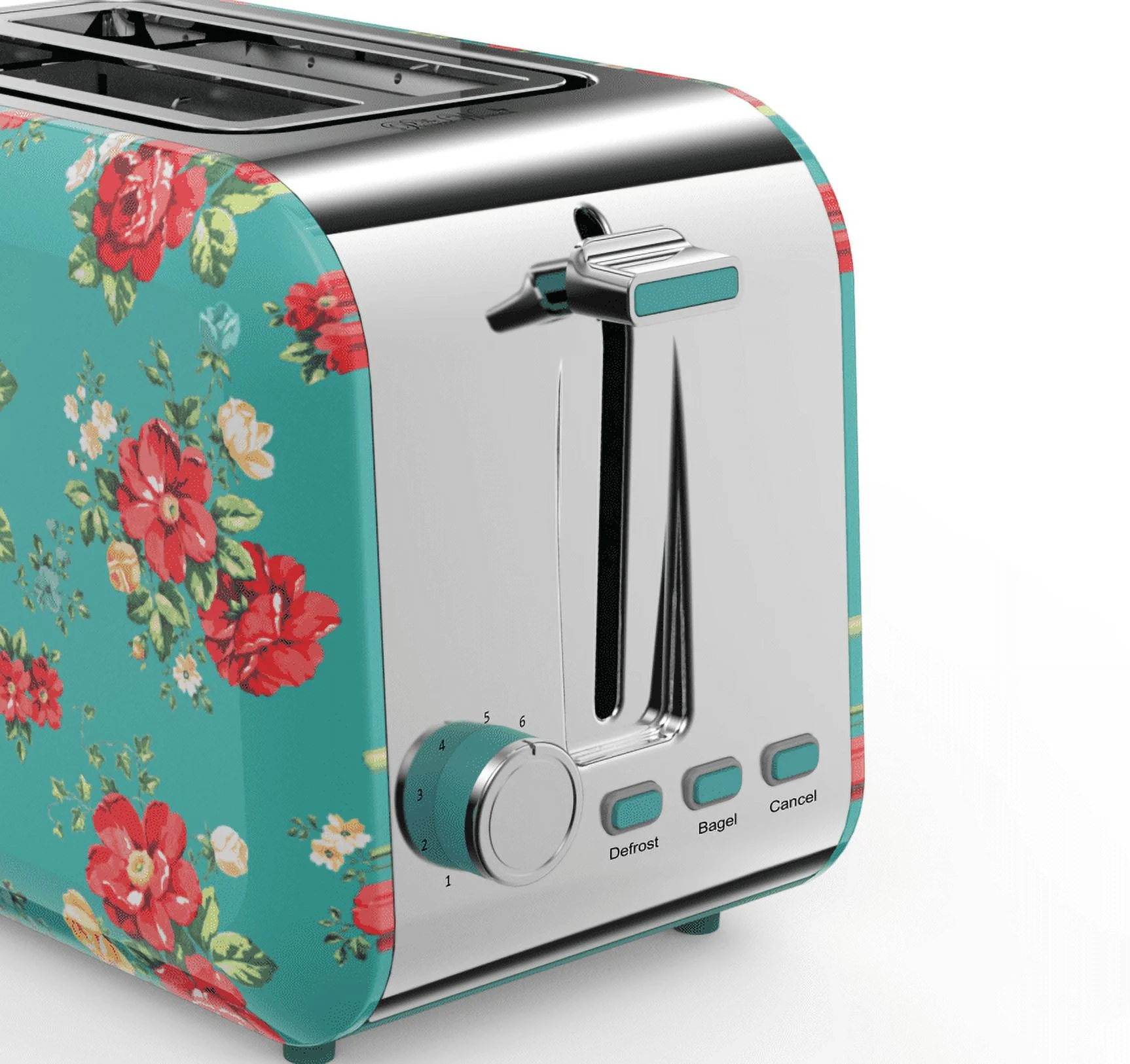 The Pioneer Woman Vintage Floral Green 2 Slice Toaster