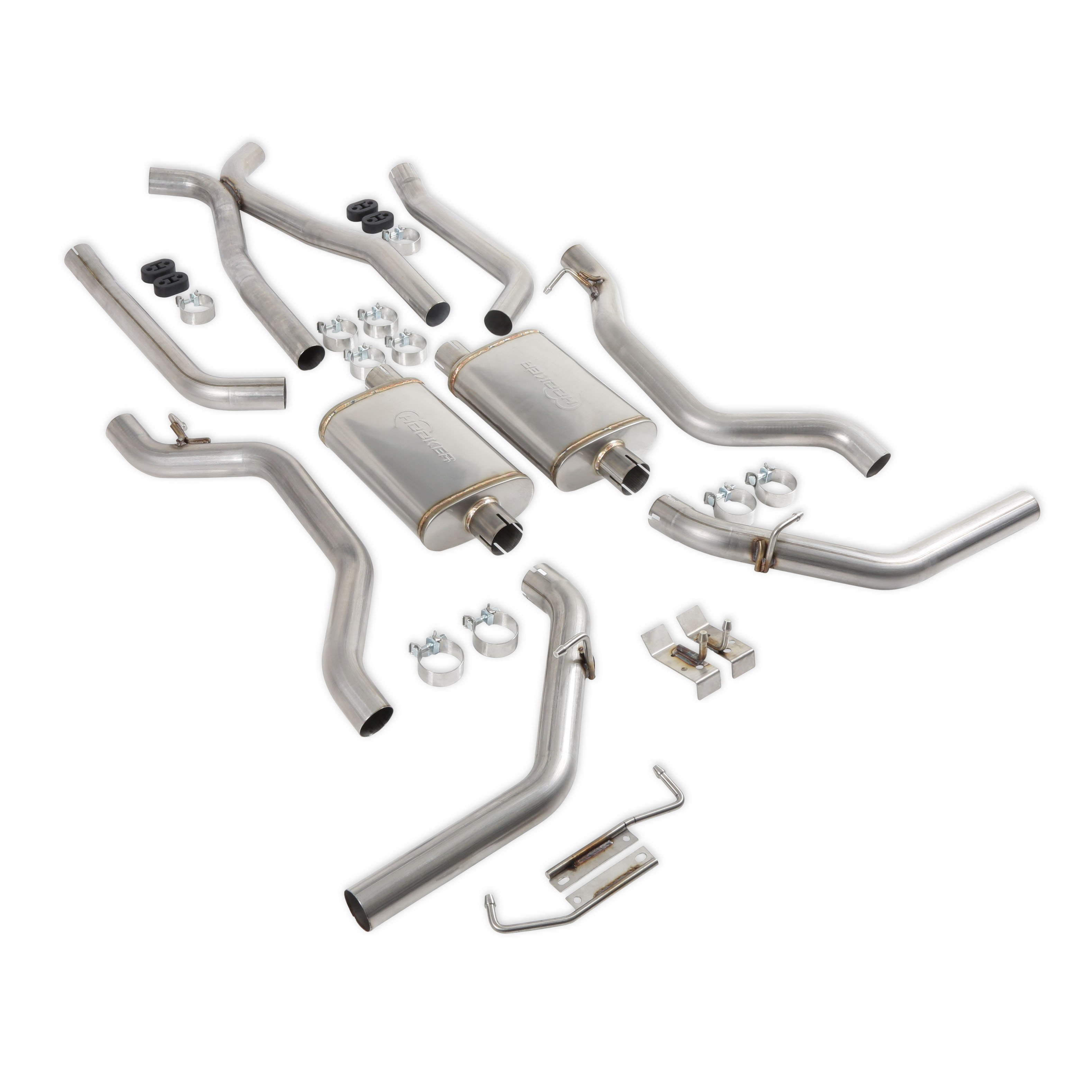 Hooker Blackheart BH14309 Exhaust System - 3.0 inch diameter, dual side exit - 409SS