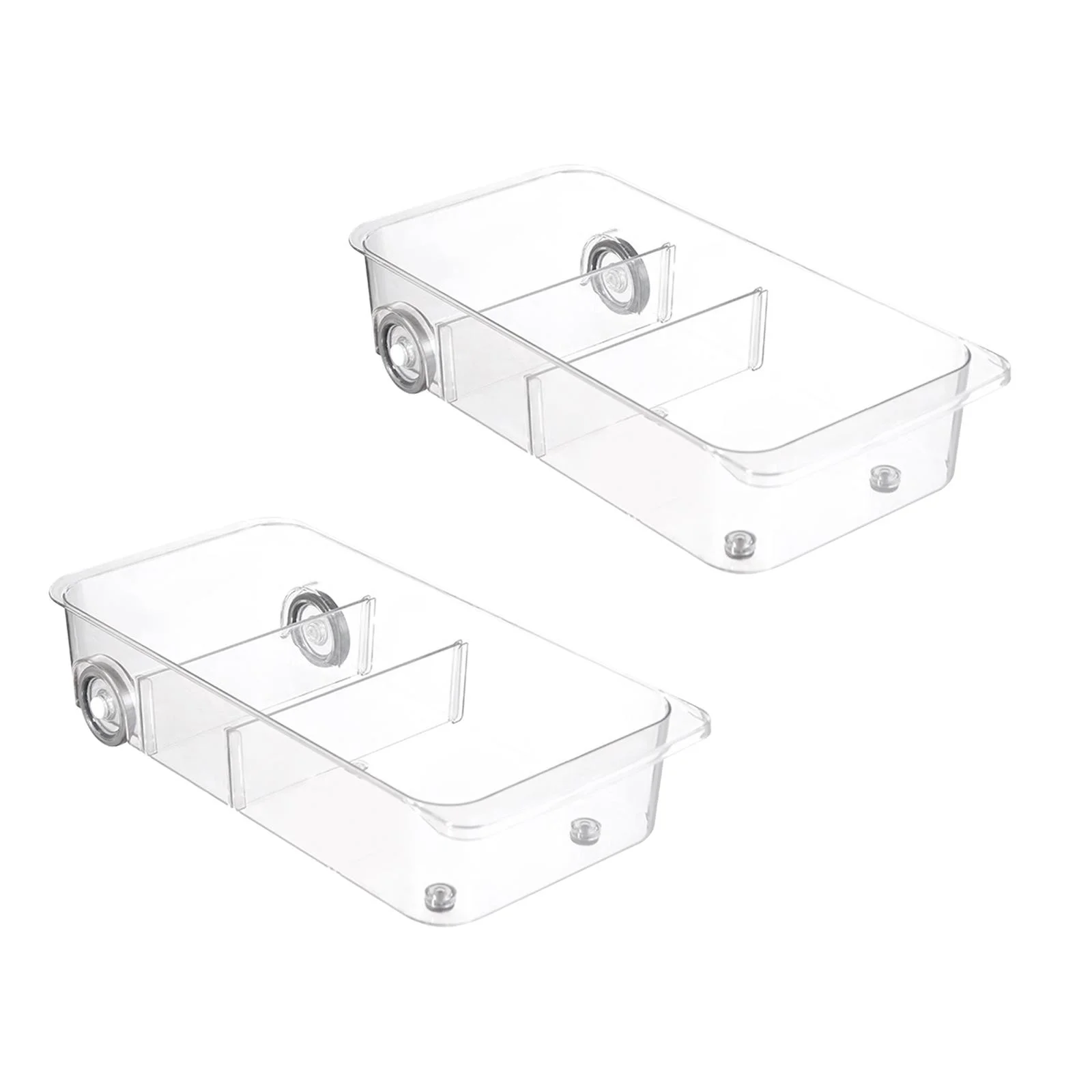 Tongina Fridge Drawers Food Containers with Wheels Clear Kitchen Pull Out Multi Use Refrigerator Drawer Organizer Pantry Storage Bins 2 Piece