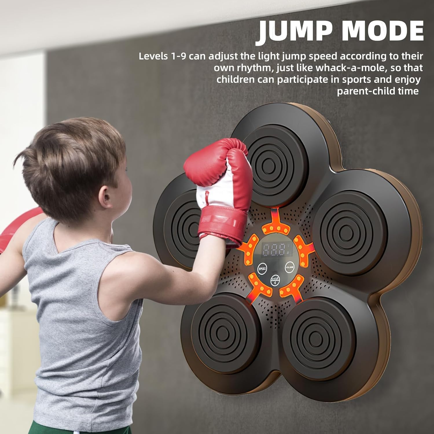 Boxing Training Target Wall Mount Bluetooth Music Indoor React Exercise Machine（Have Gloves)
