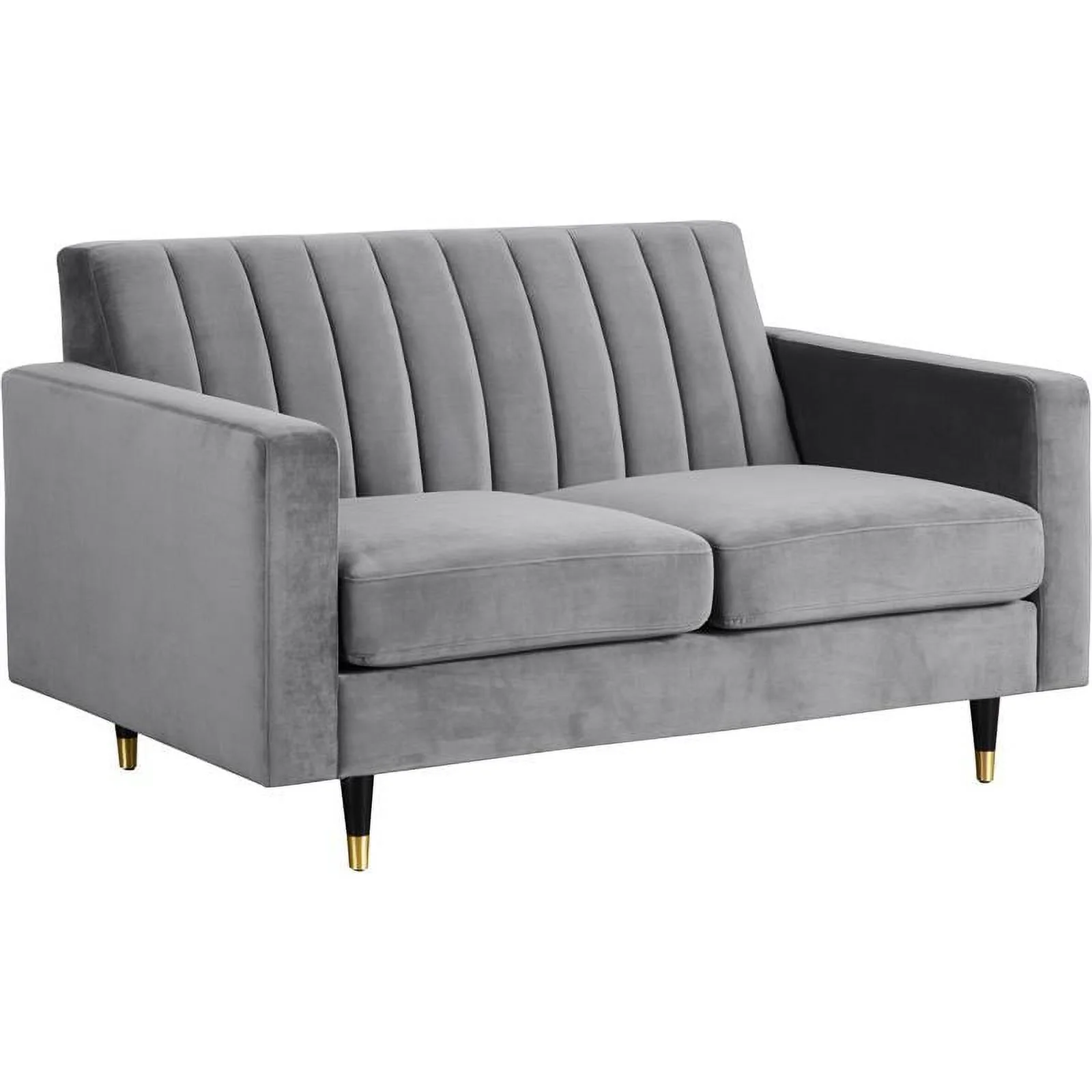 Home Square 2-Piece Set with Contemporary Velvet Loveseat and Sofa in Gary