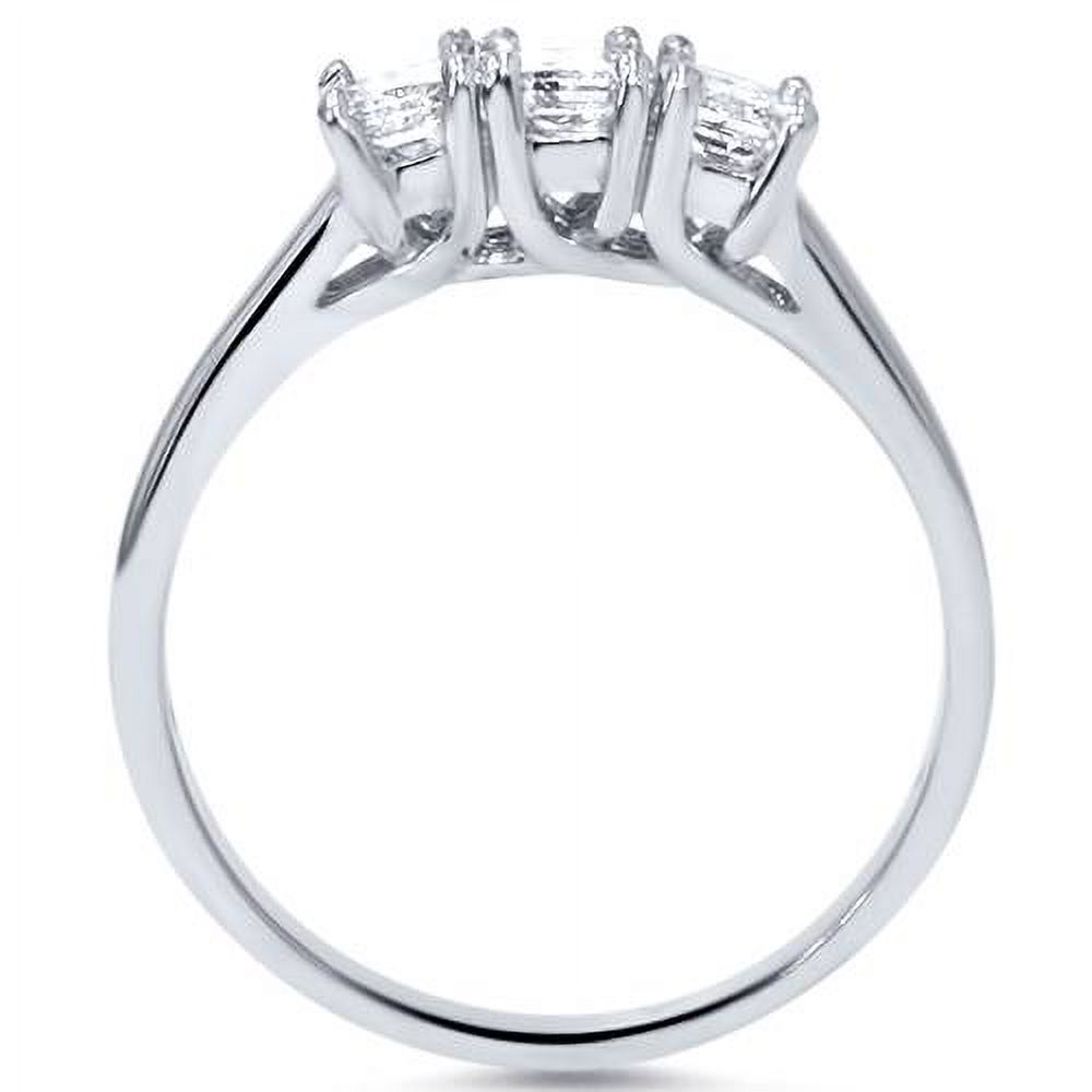 Pompeii3 5/8ct Three Stone Diamond Ring 14K White Gold
