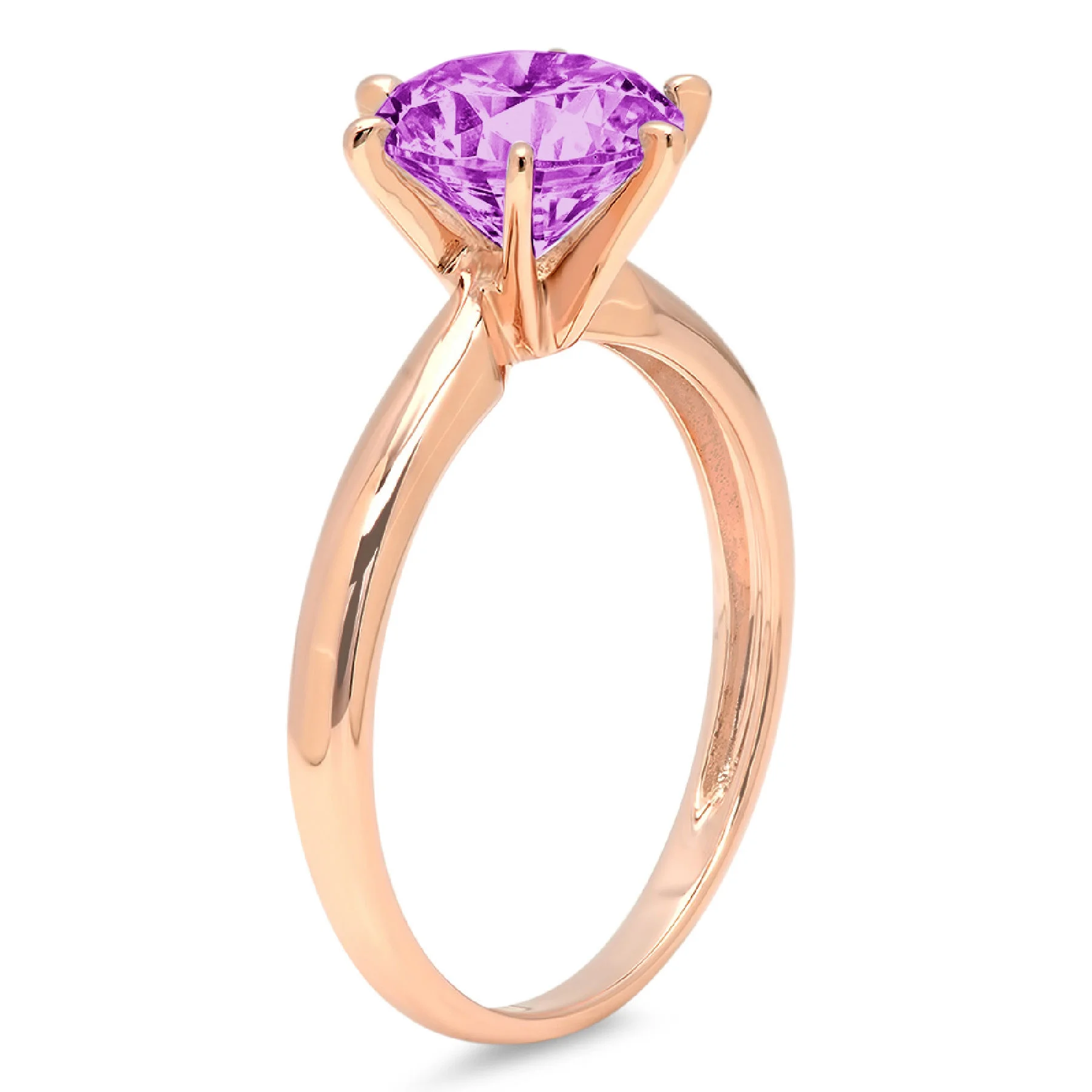 2ct round cut simulated alexandrite 18k rose gold anniversary engagement ring size 10.5