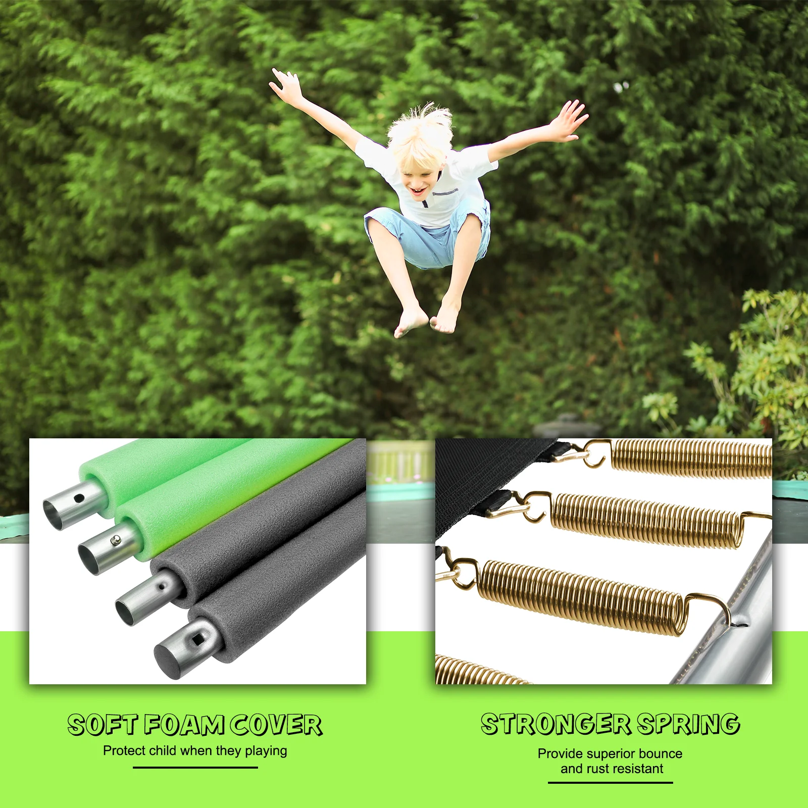 AOTOB 14FT Trampoline for Kids and Adults, Outdoor 1500LBS Trampoline with Basketball Hoop,Safety Enclosure Net and Ladder