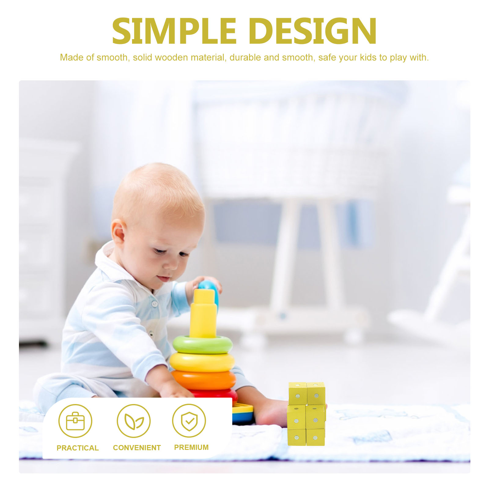 10 Pcs Magnetic Cube Kids Creative Toys Magnetic Wooden Blocks Parent-child Student