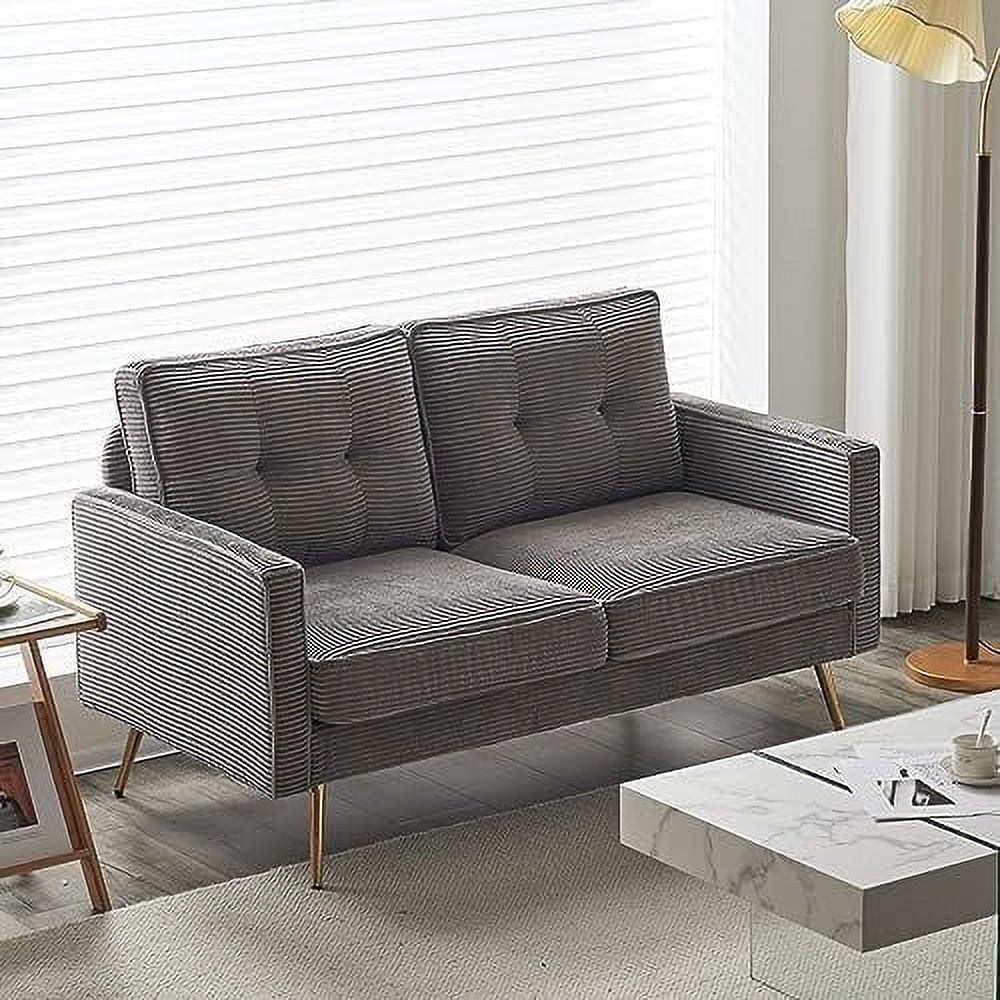 HOOMHIBIU 56" Modern White Loveseat Small Sofa Couch with Deep Seat for Living Room Faux Sherpa 2-Seater Sofa for Bedroom Apartment Office Dorm Small Space