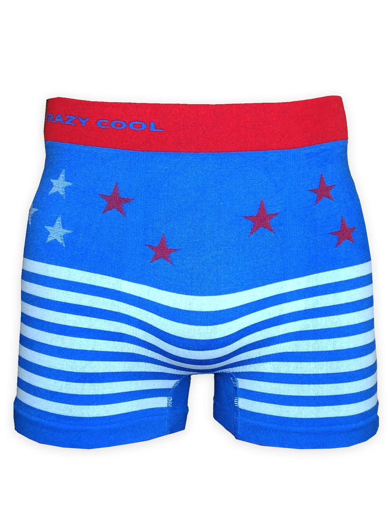 Crazy Cool Men's Seamless Boxer Briefs Underwear 6-Pack Set (Stars and Stripes)