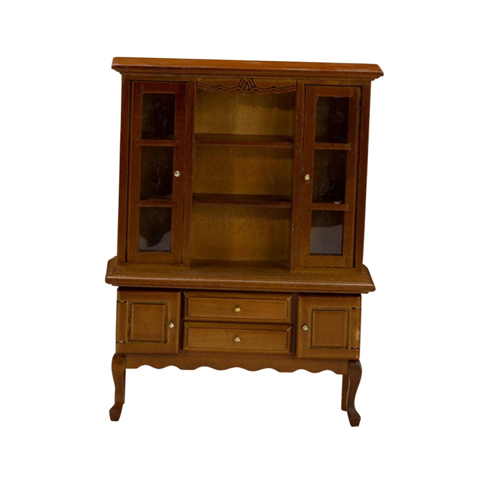 Miniature Bookcase Cabinet Simulation Life Scene Living Room Home Decor Walnut