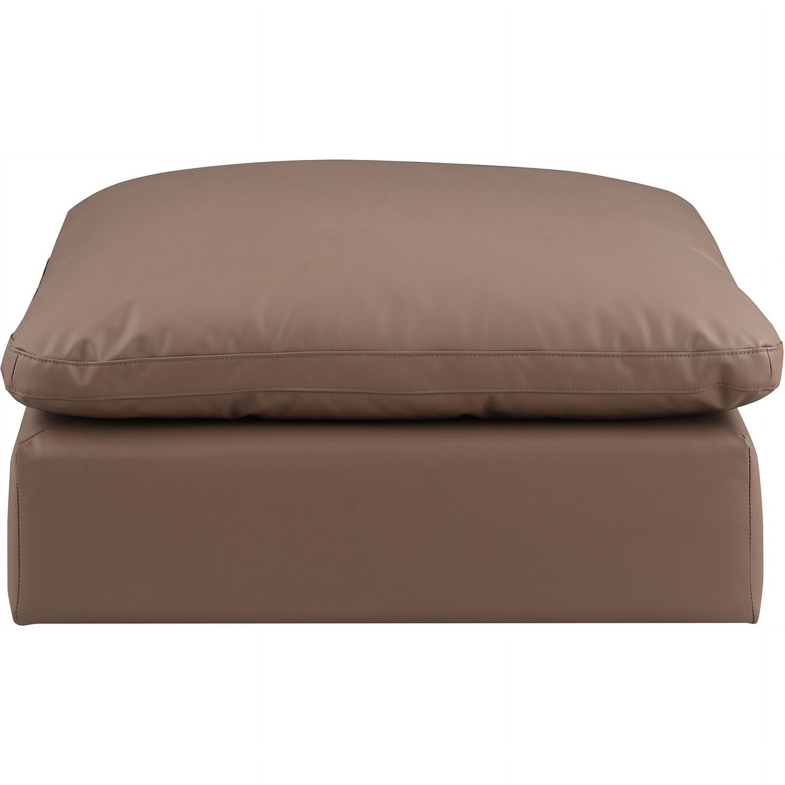 Meridian Furniture Comfy Brown Vegan Leather Ottoman