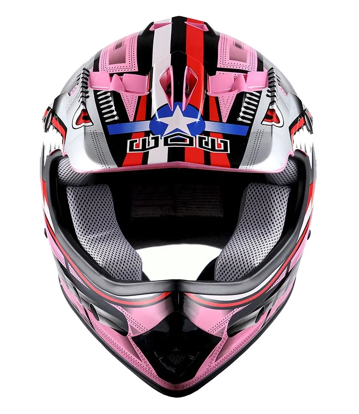 WOW Youth Kids Motocross Helmet BMX MX ATV Dirt Bike HBOY-K Shark Pink