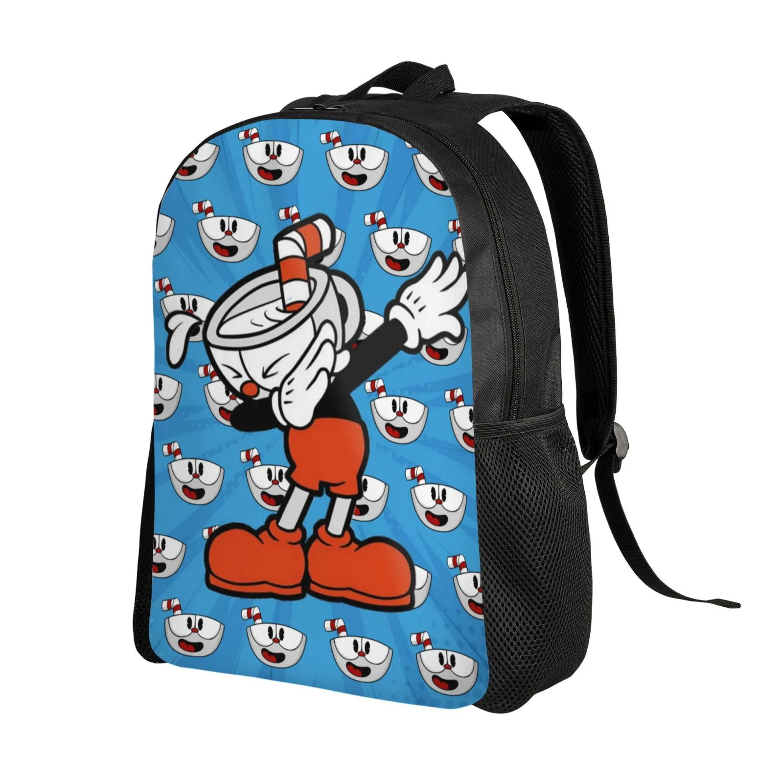 Dab Cuphead Mugman Backpack Lightweight Unisex Basic Daypack Bookbag Laptop Satchel Rucksack For Travel School Office Daily