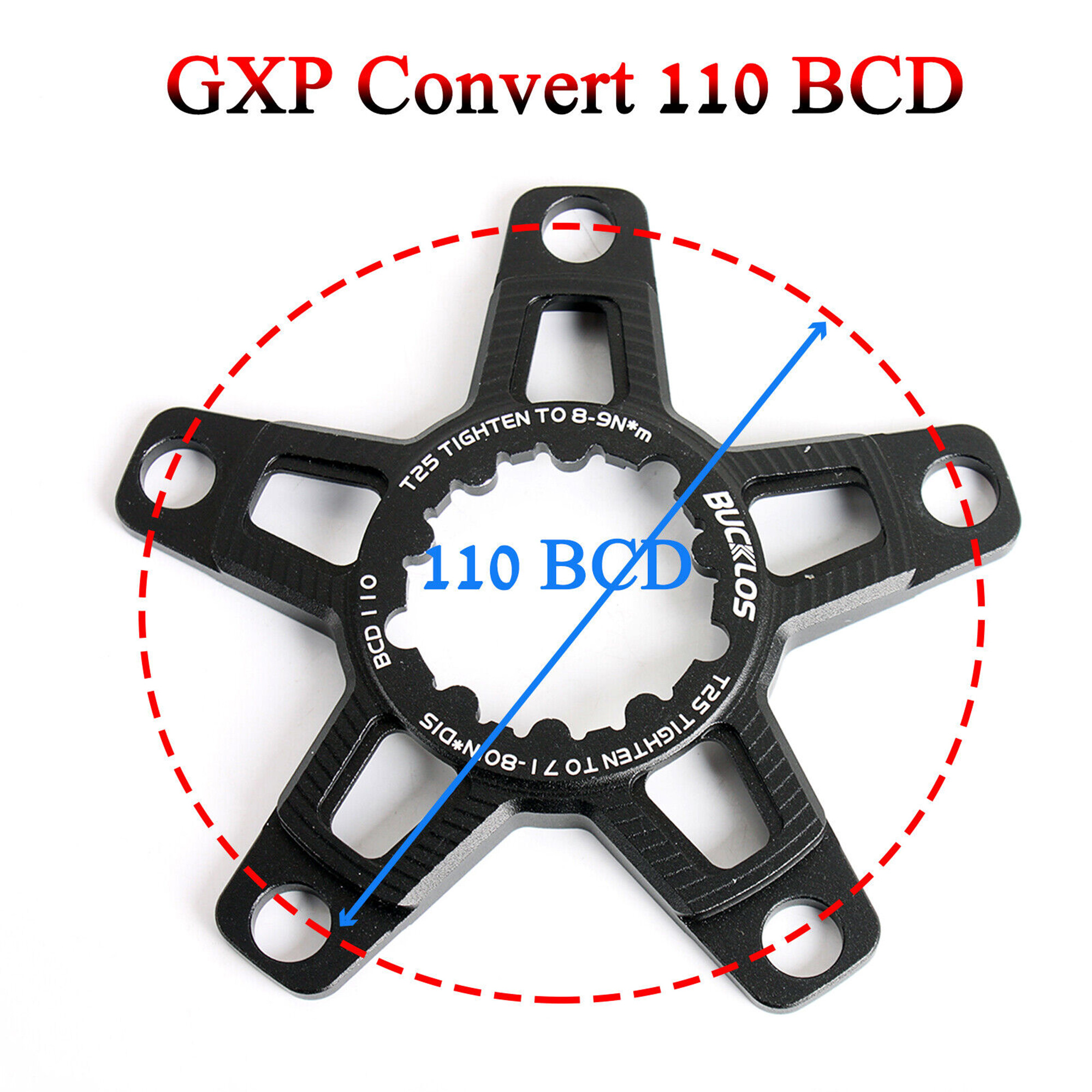 BUCKLOS Road Bike GXP Chainring Adapter Spider Converter for 110BCD 130BCD 8/9/10/11S