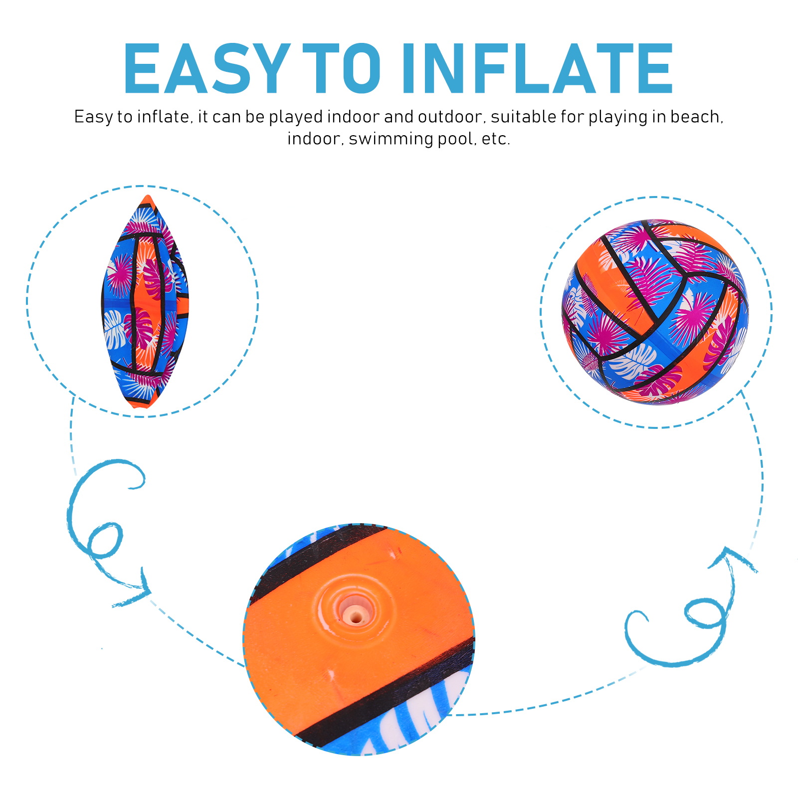 Etereauty Inflatablevolleyball Beach Pool Giantplay Water Jumbo Toys Rainbow Volleyball Kids Vinyl Balls Sports Toy Ball Children