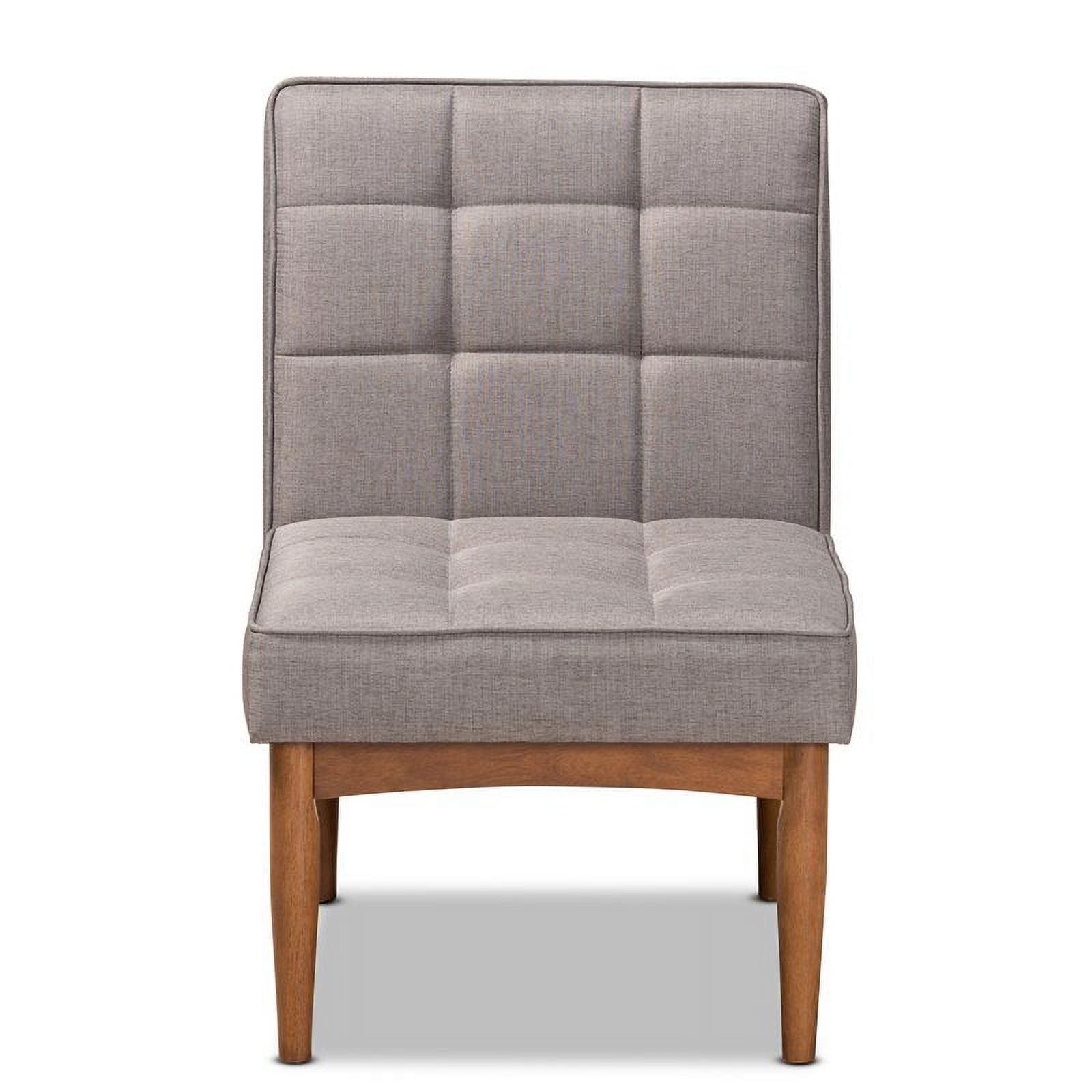 Bowery Hill Mid-Century Grey and Walnut Brown Finished Wood Dining Chair