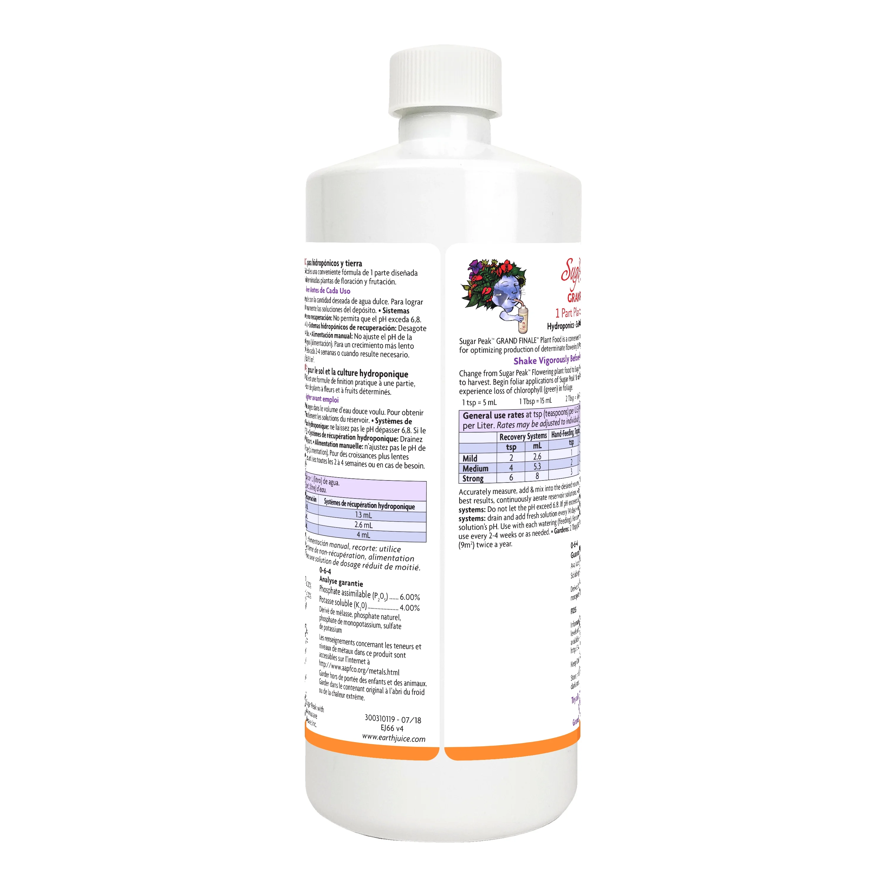 Earth Juice Sugar Peak Grand Finale Plant Food, 0-6-4 Fertilizer, 32 oz.