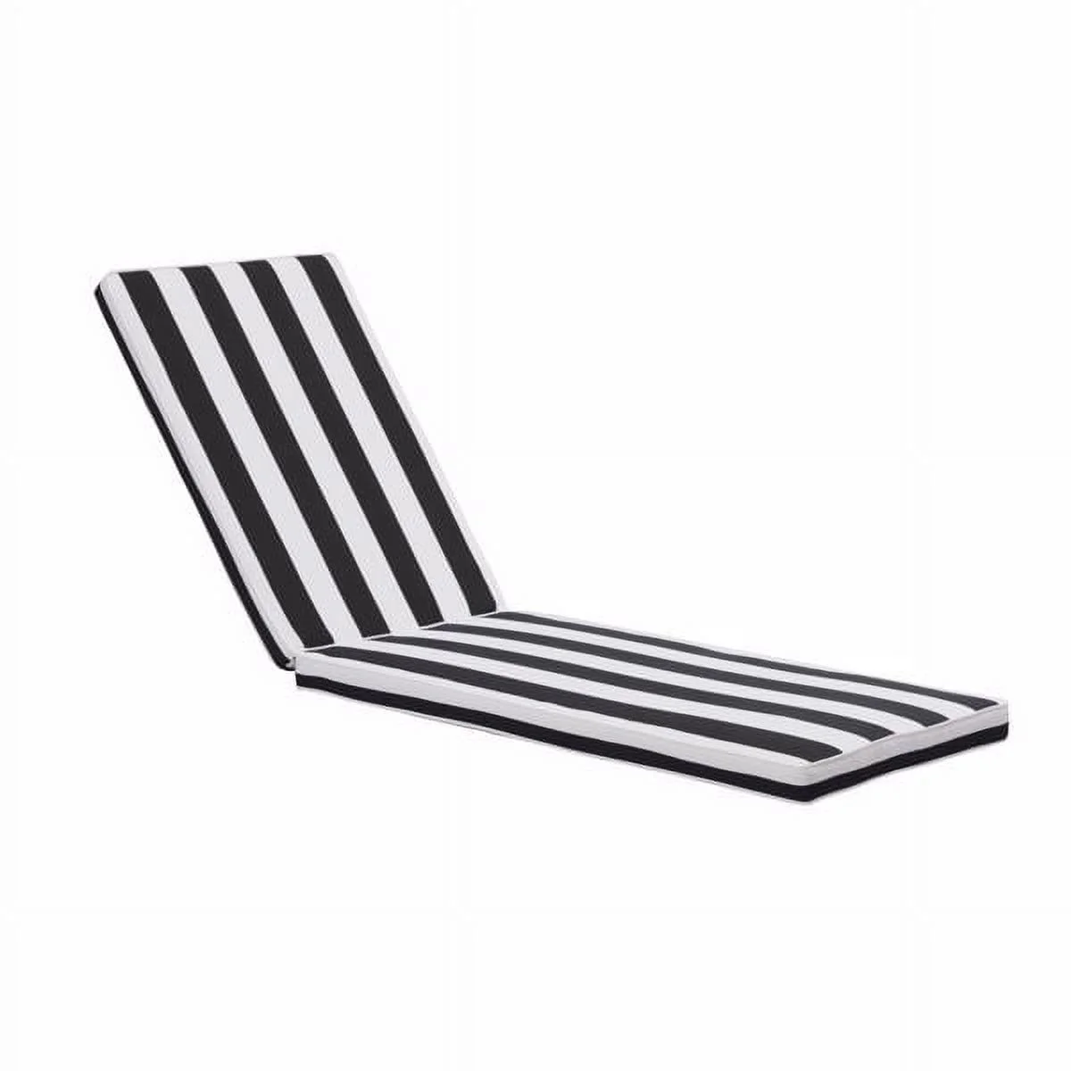 Fithood 2PCS Set Outdoor Lounge Chair Cushion Replacement Patio Funiture Seat Cushion Chaise Lounge Cushion (Black/White Color)