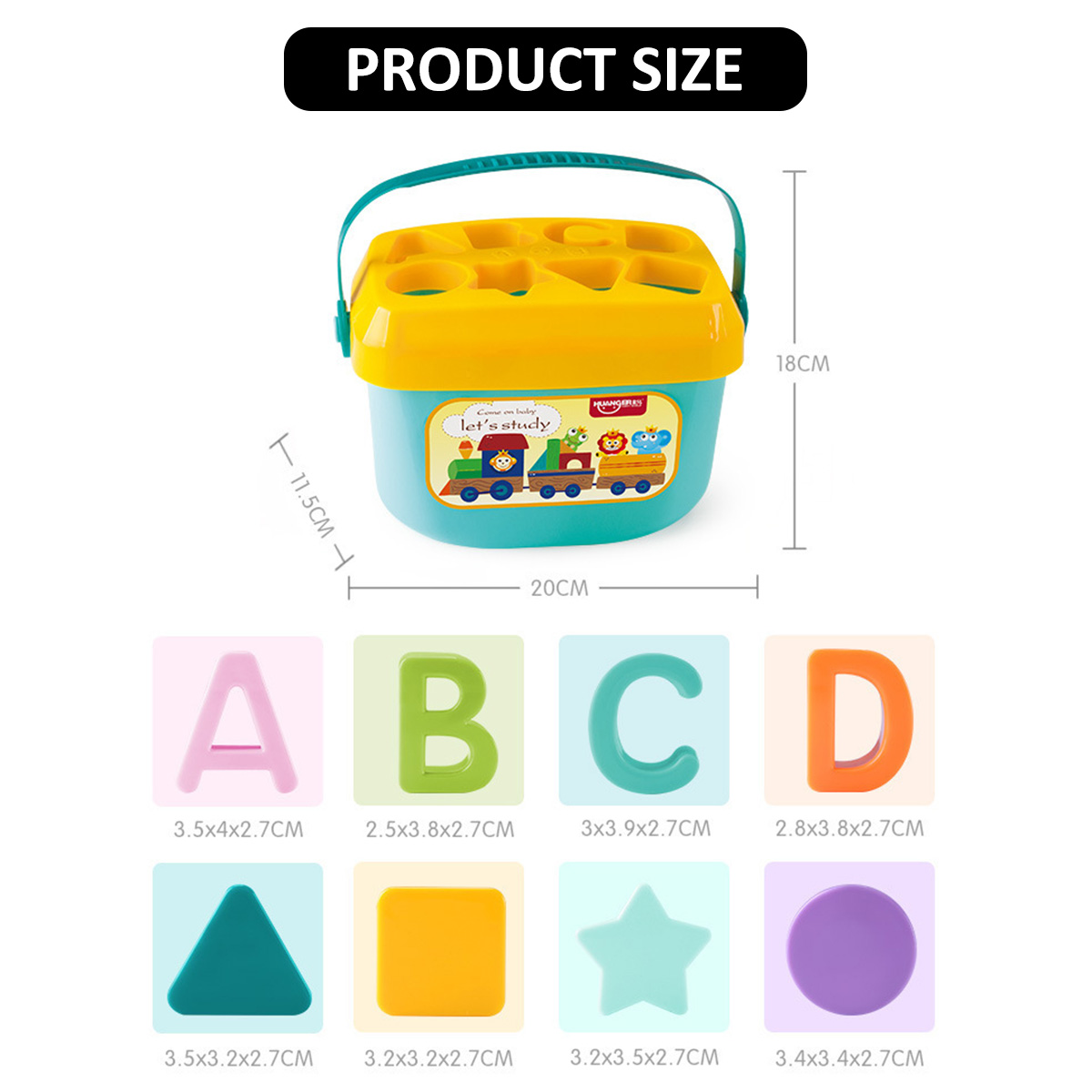 Ruike Shape Sorter Baby And Toddler Toys With Abc And Colorful Shapes Blocks For Children 18 Months+