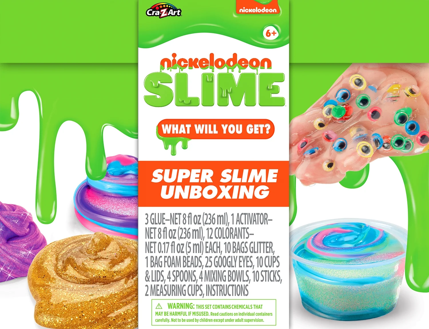 Cra-Z-Art Nickelodeon Slime Super Slime Unboxing Kit