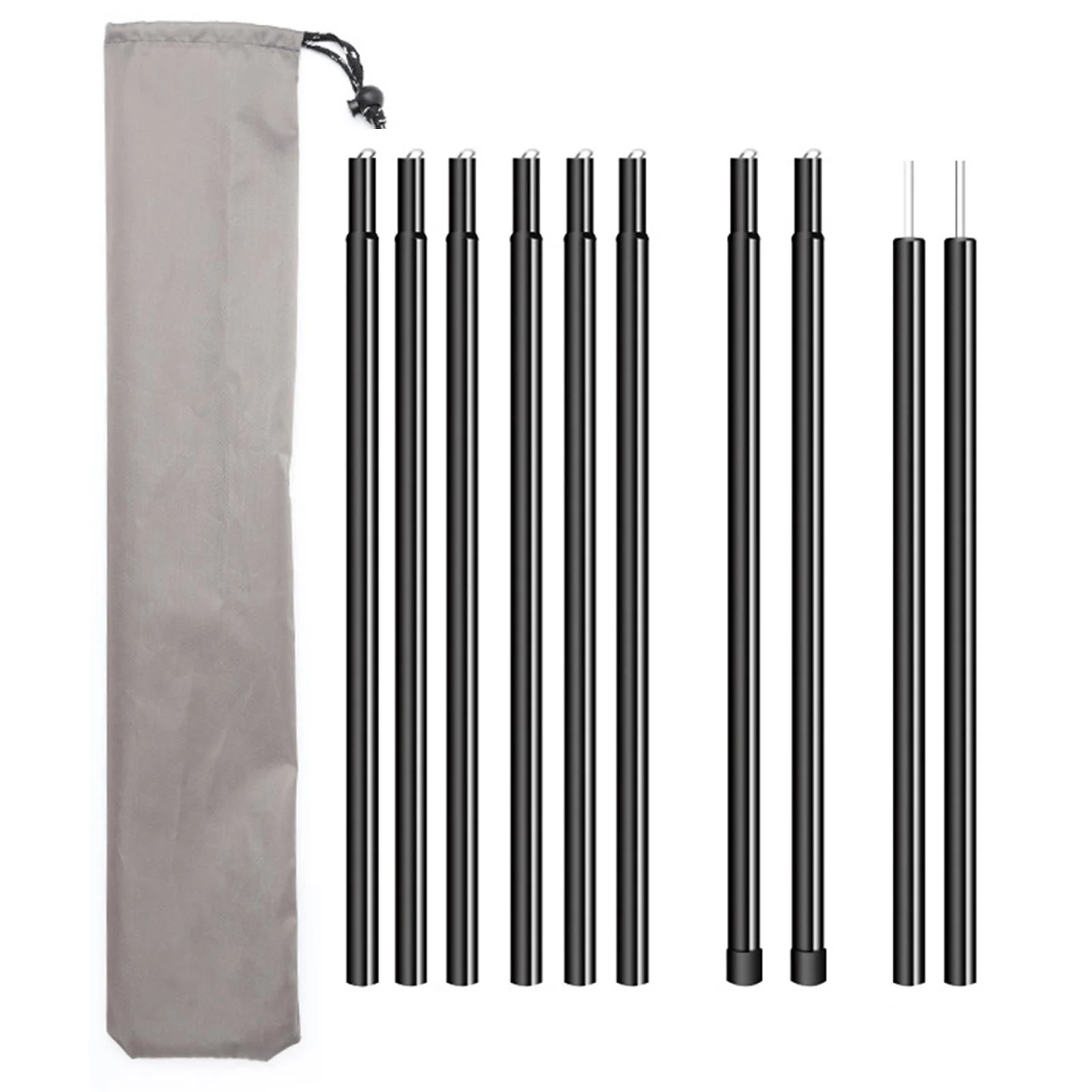 2x Universal Tent Poles Holder 5 Section Awning Poles Backpacking Outdoor 2M