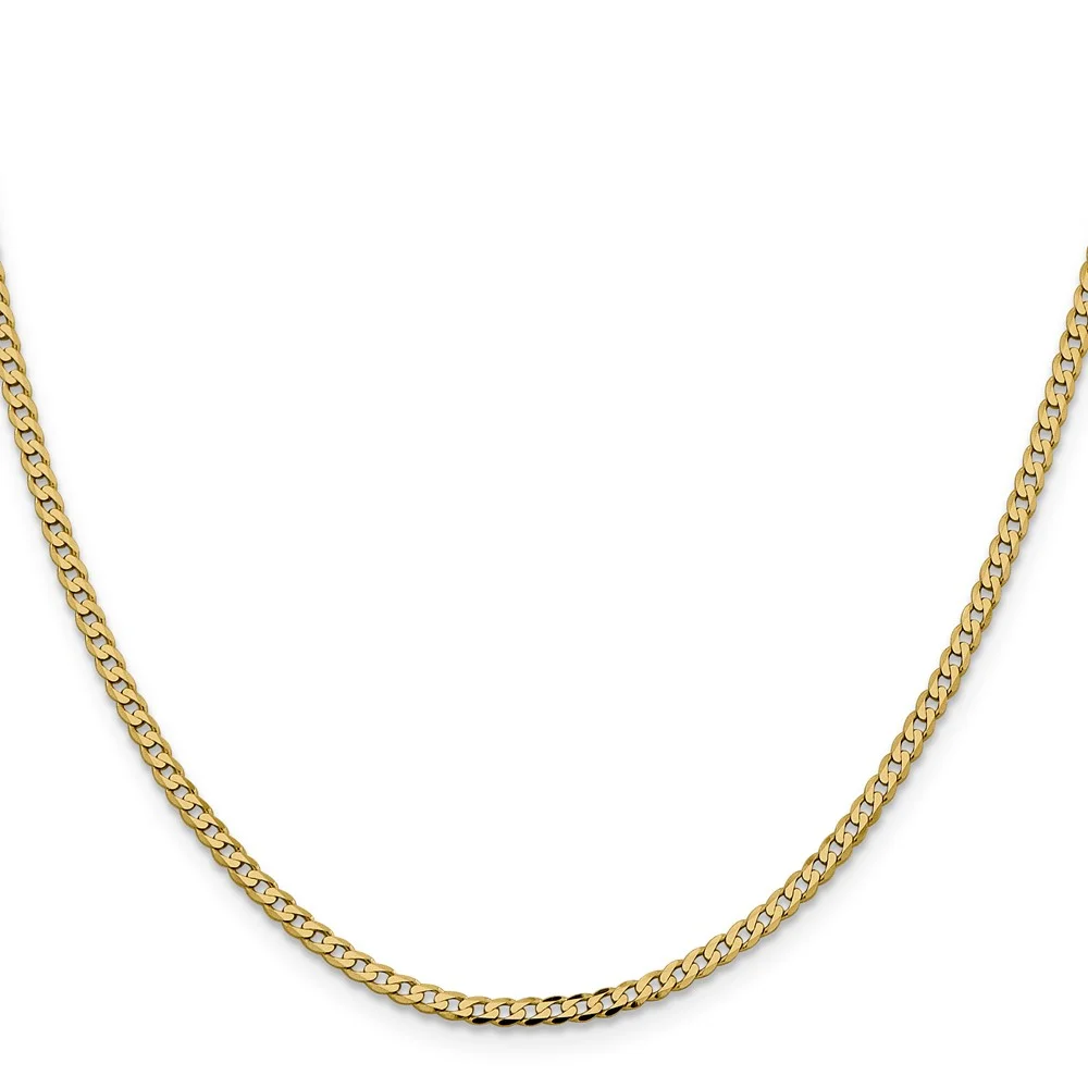Primal Gold 14 Karat Yellow Gold 2.3mm Beveled Curb Chain
