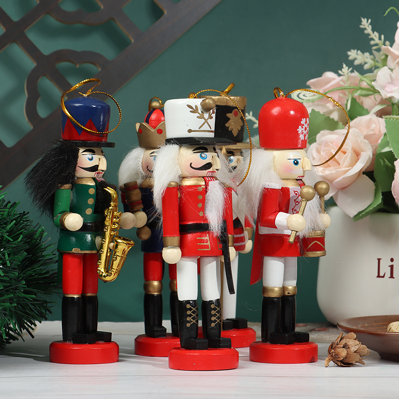 MageCrux 1PC 12cm Wooden Nutcracker Soldier Decor Kids Doll Merry Christmas Decoration