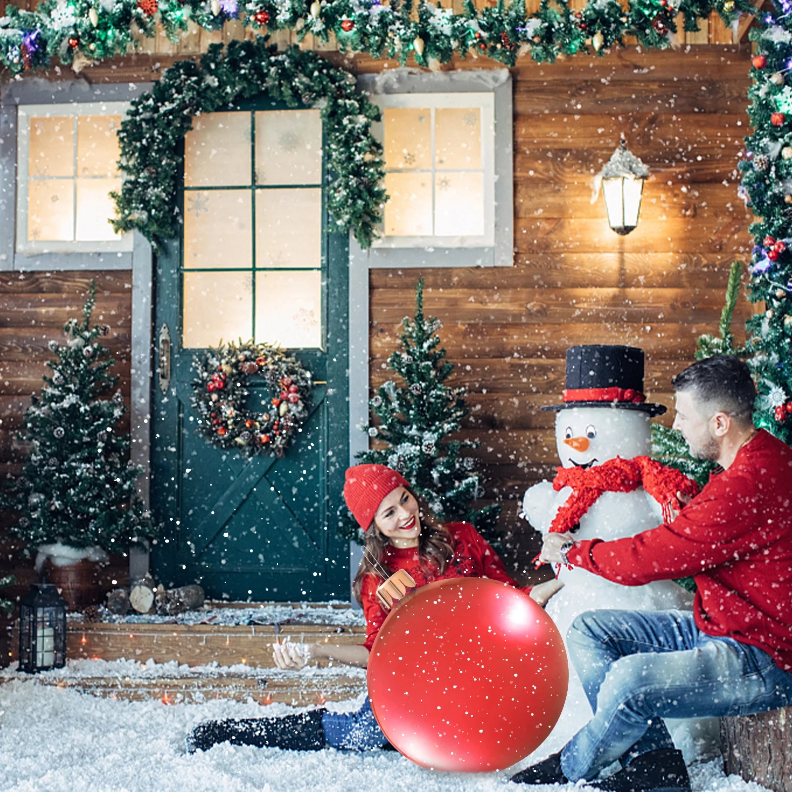 Menrkoo Ball Ball Inflatable Christmas Ornaments Oversized Christmas Ball Ornaments For Xmas Yard Decorations Indoor Outdoor