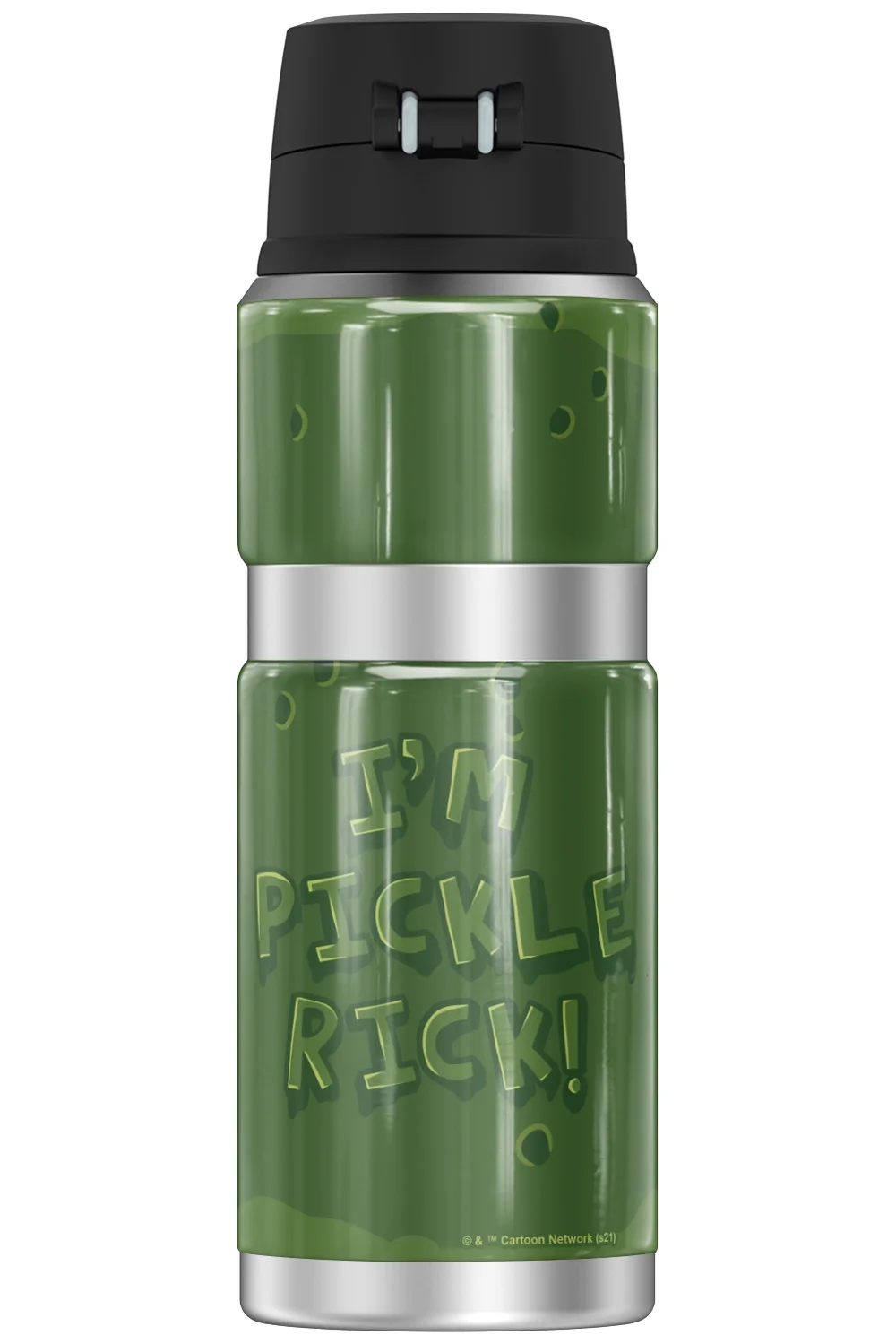 Rick and Morty Im Pickle Rick THERMOS STAINLESS KING Stainless Steel Drink Bottle, Vacuum insulated & Double Wall, 24oz