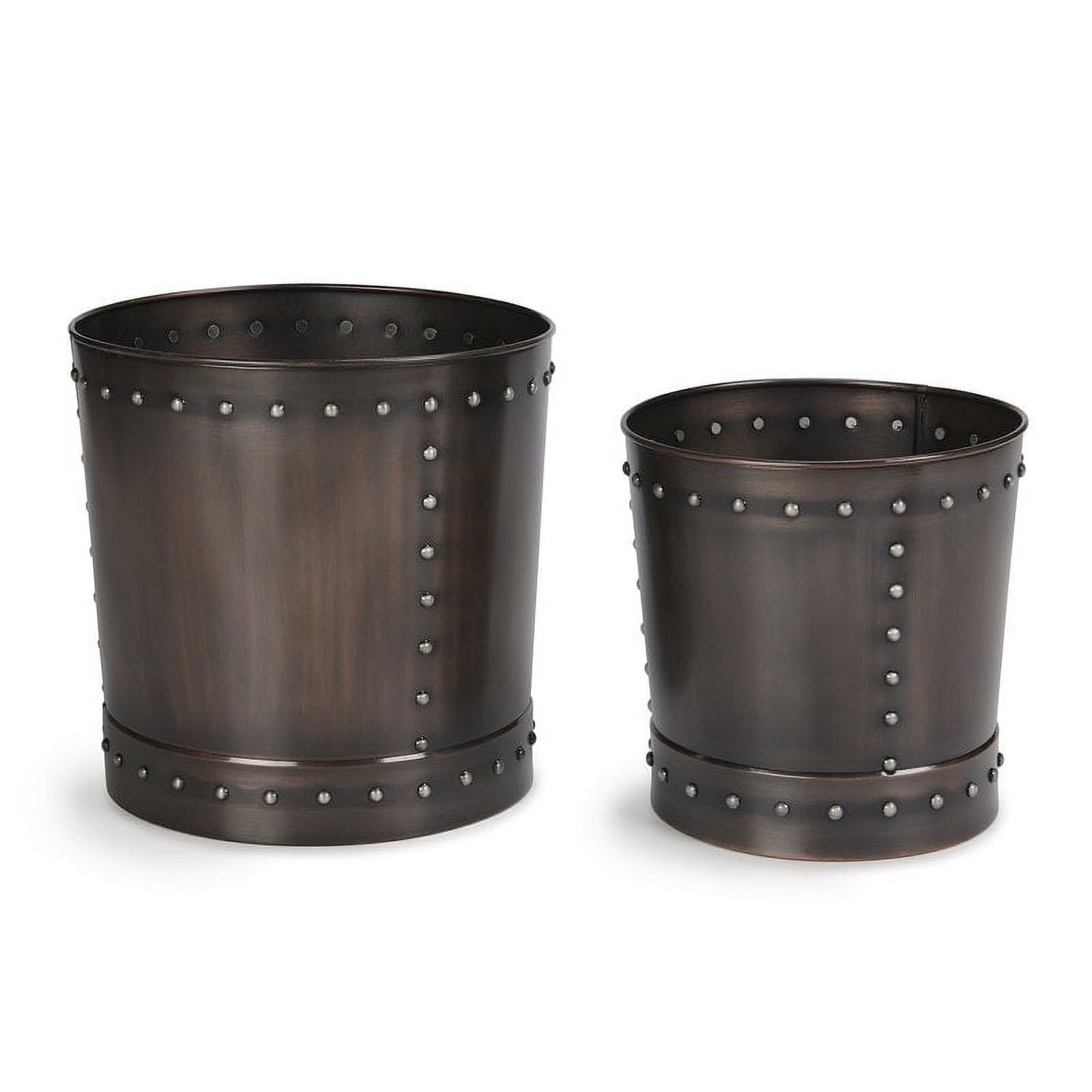 Good Directions Unique Large Riveted Bronze Planter Set of 2 for Outdoor or Indoor Use, Garden, Deck, and Patio Copper