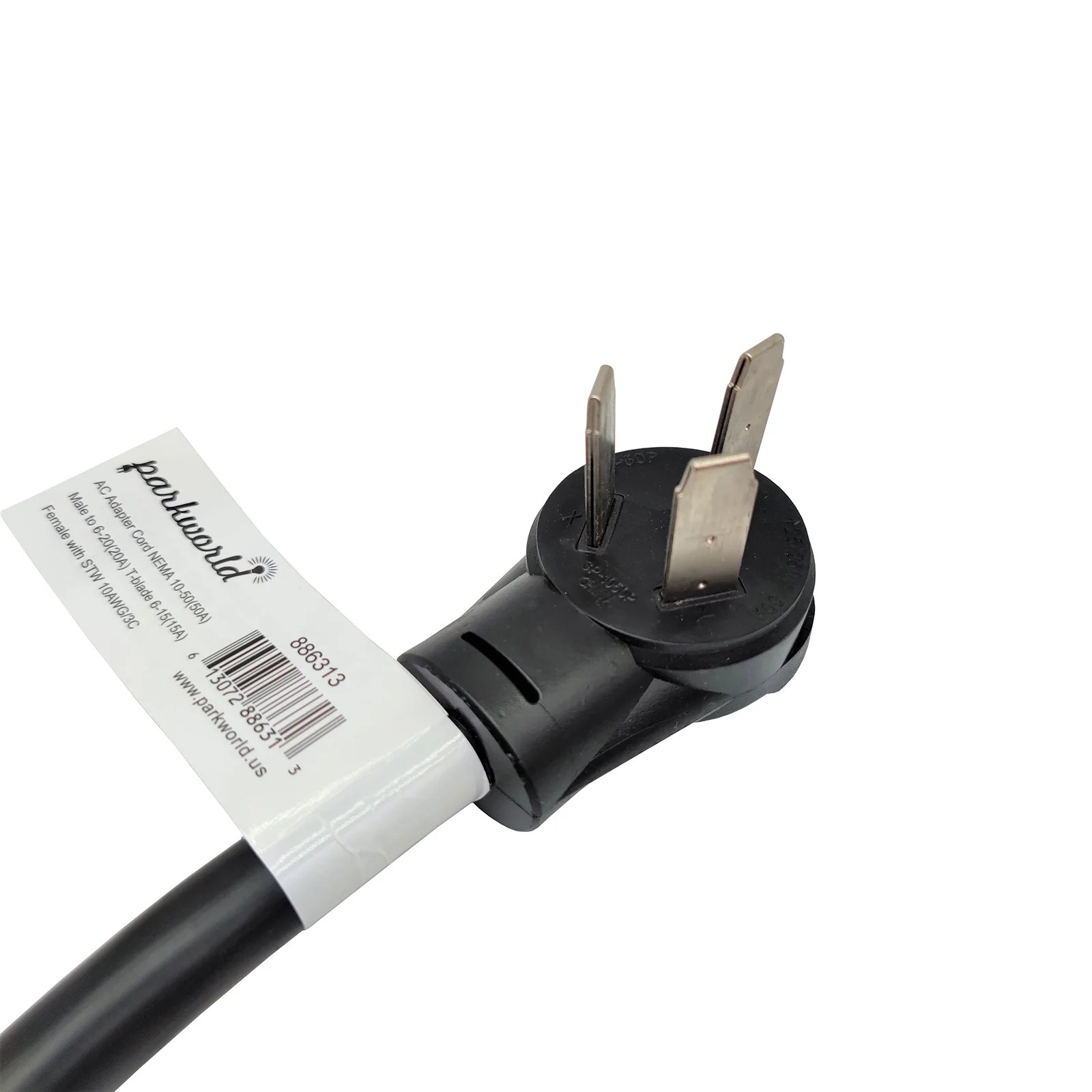 Parkworld 886313A Dryer 10-50 Plug Male to Kitchen 6-20 T-Blade (6-15R) Receptacle Female Adapter Cord (1.5FT)