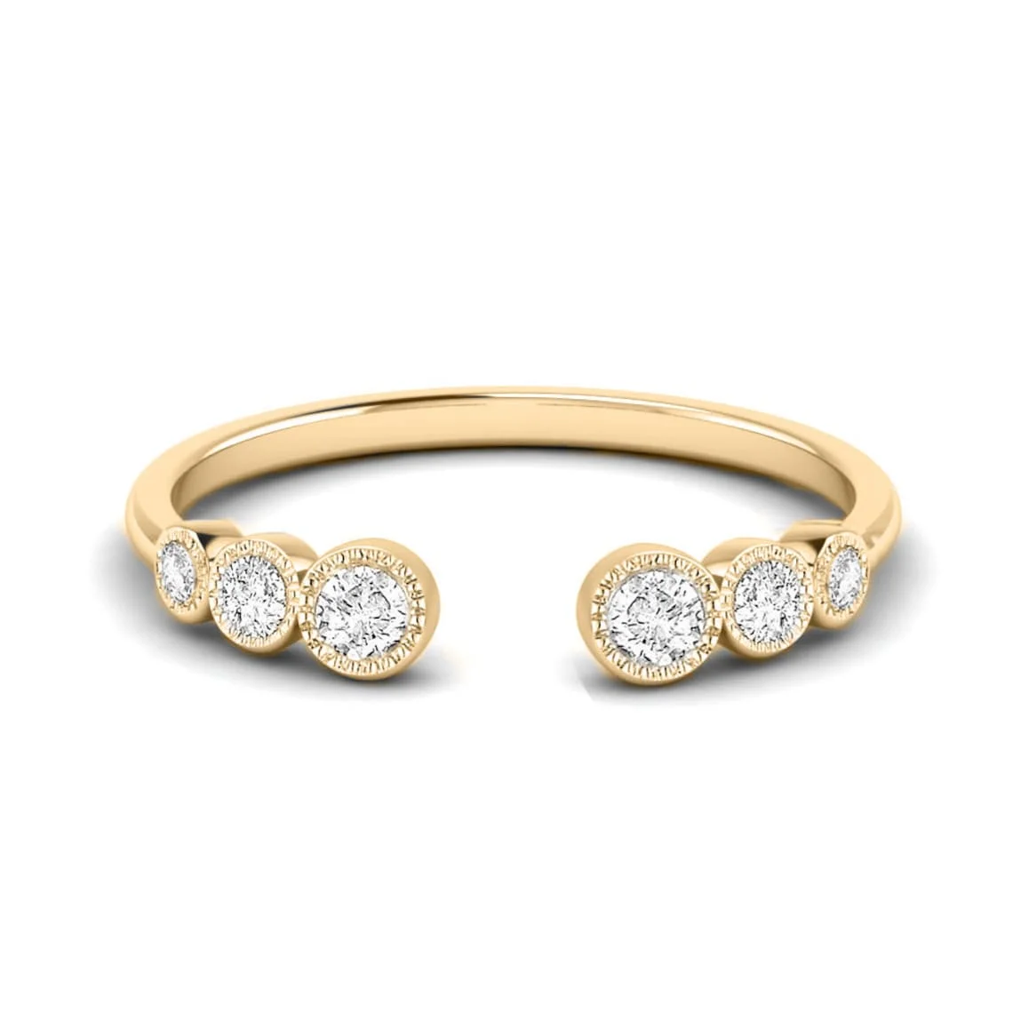 Moissanite And Diamond Ring, 14k Rose Gold Plated, Open Wedding Engagement Band Ring, Handmade Ring , 925 Sterling Silver, Diamond Open Ring