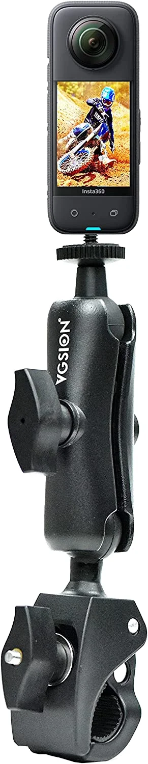 1/4 Handlebar Clamp Motorcycle Mount for Insta360 One X3 / One X2 / One RS / One R / GoPro Hero, with Ballhead