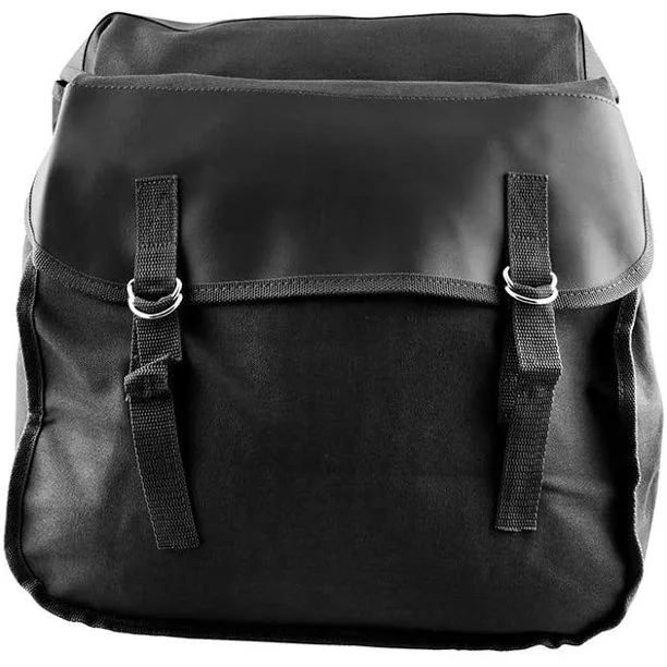 MKING Motorcycle General Riding BAG Canvas Saddle Bag Back Saddle Kit Satchel Black