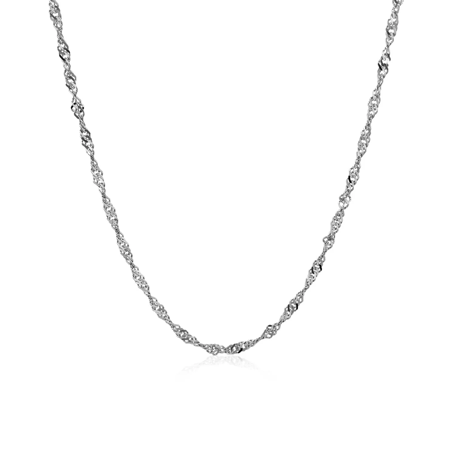 ARAIYA JEWELRY 14K White Gold 1.75 mm Singapore Chain 20'' for Women