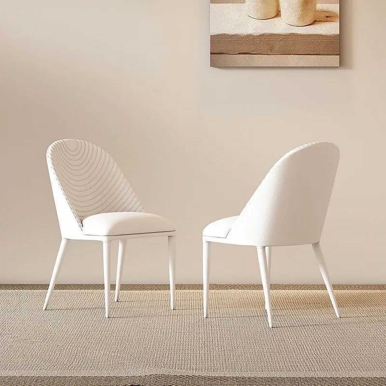 Italian light luxury leather dining chair restaurant home modern simple chair nordic minimalist designer white chair furniture