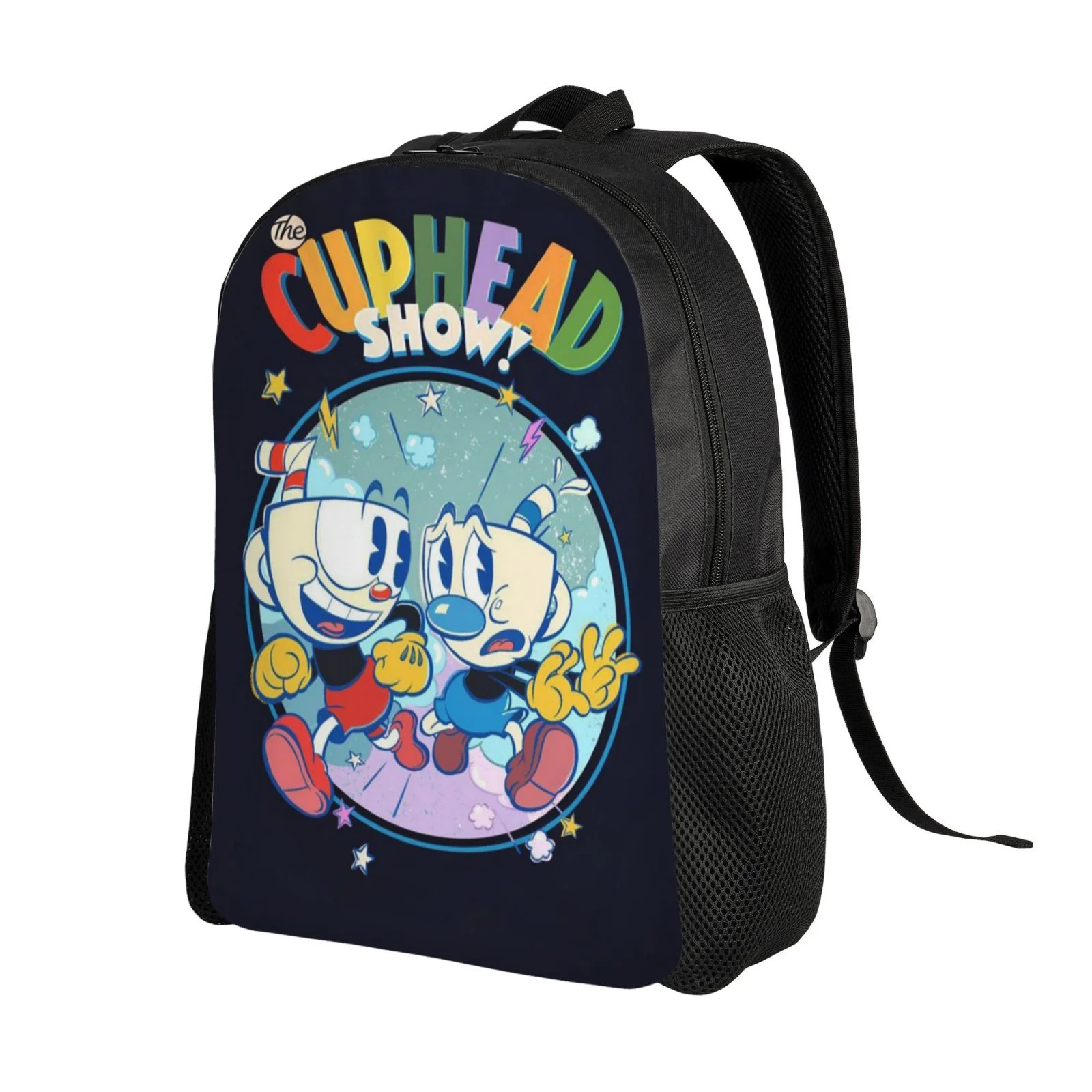 The Cuphead Show Backpack Lightweight Unisex Basic Daypack Bookbag Laptop Satchel Rucksack For Travel School Office Daily