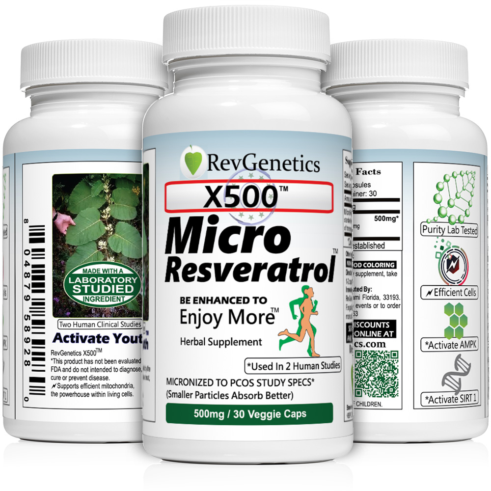 X500: Pure Resveratrol 500mg - Pure Trans-Resveratrol