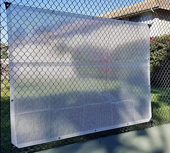 Clear Heavy Duty See-Through Tarp Fiber Reinforced 14 Mil Thick (Choose Size) (9' X 12')