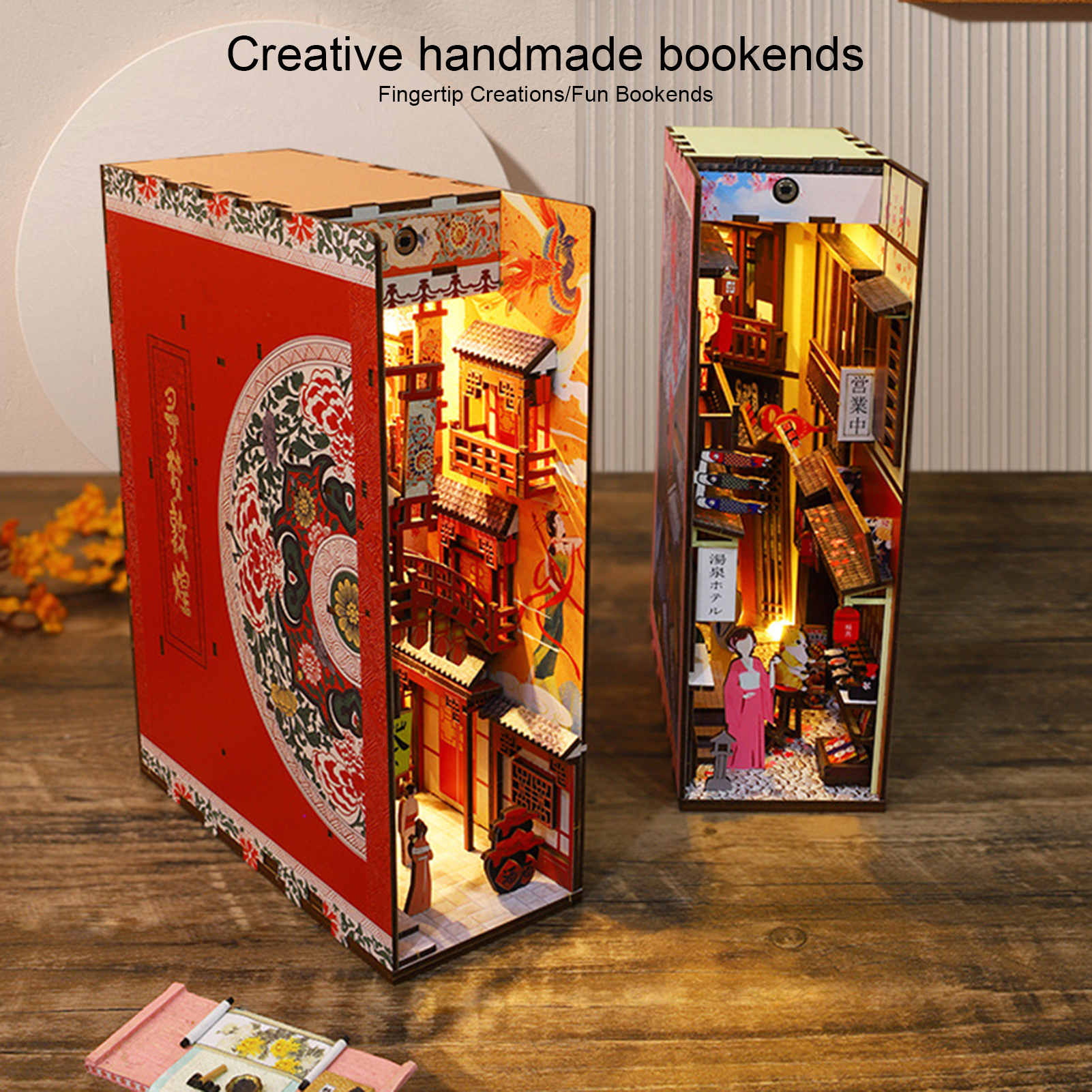 Lomubue 1 Set Dollhouse Miniature Richly Structured Intelligent Body Sensor Light Book Nook Miniature Dollhouse Kit Home Supply